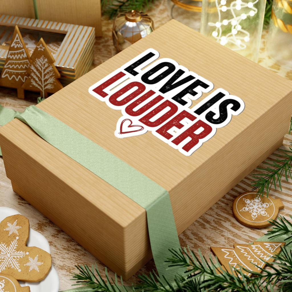 Love Is Louder Kiss-Cut Sticker — Inspirational Heart Laptop Decal