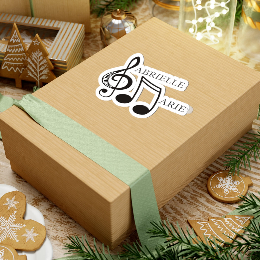 Music Note Kiss-Cut Sticker — "Gabrielle Marie" Treble Clef Design