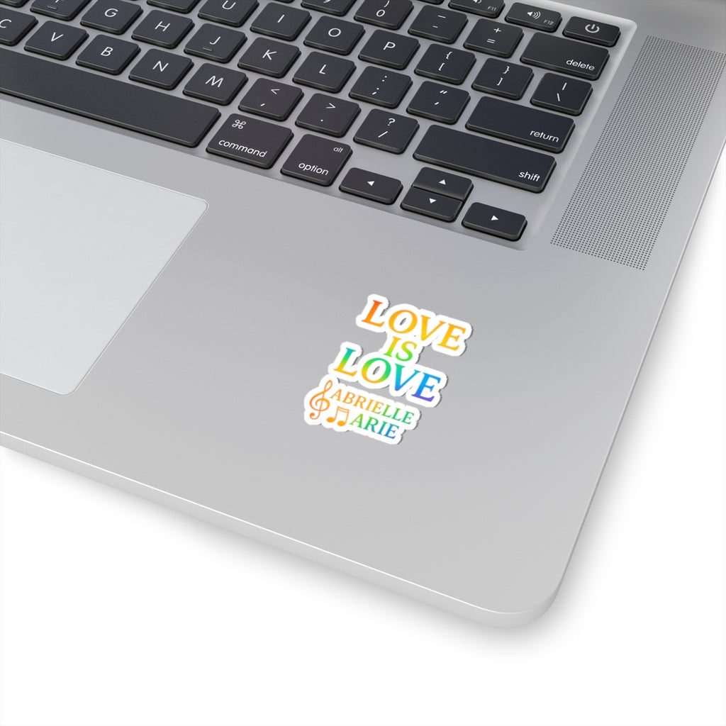 Love Is Love Rainbow Sticker — Personalized "Abrielle Marie" Music Note Kiss-Cut Sticker