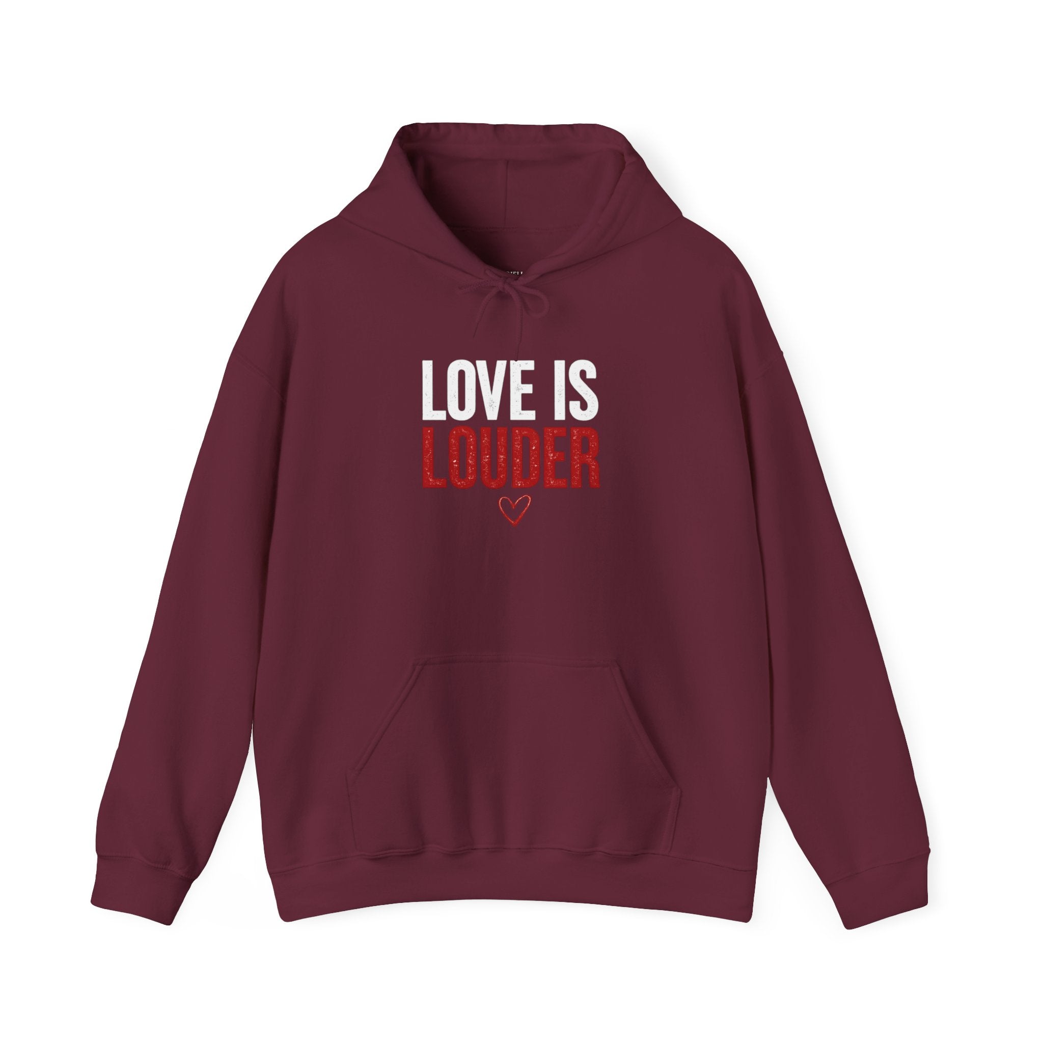 Love Is Louder Hoodie — Inspirational Heart Graphic Pullover