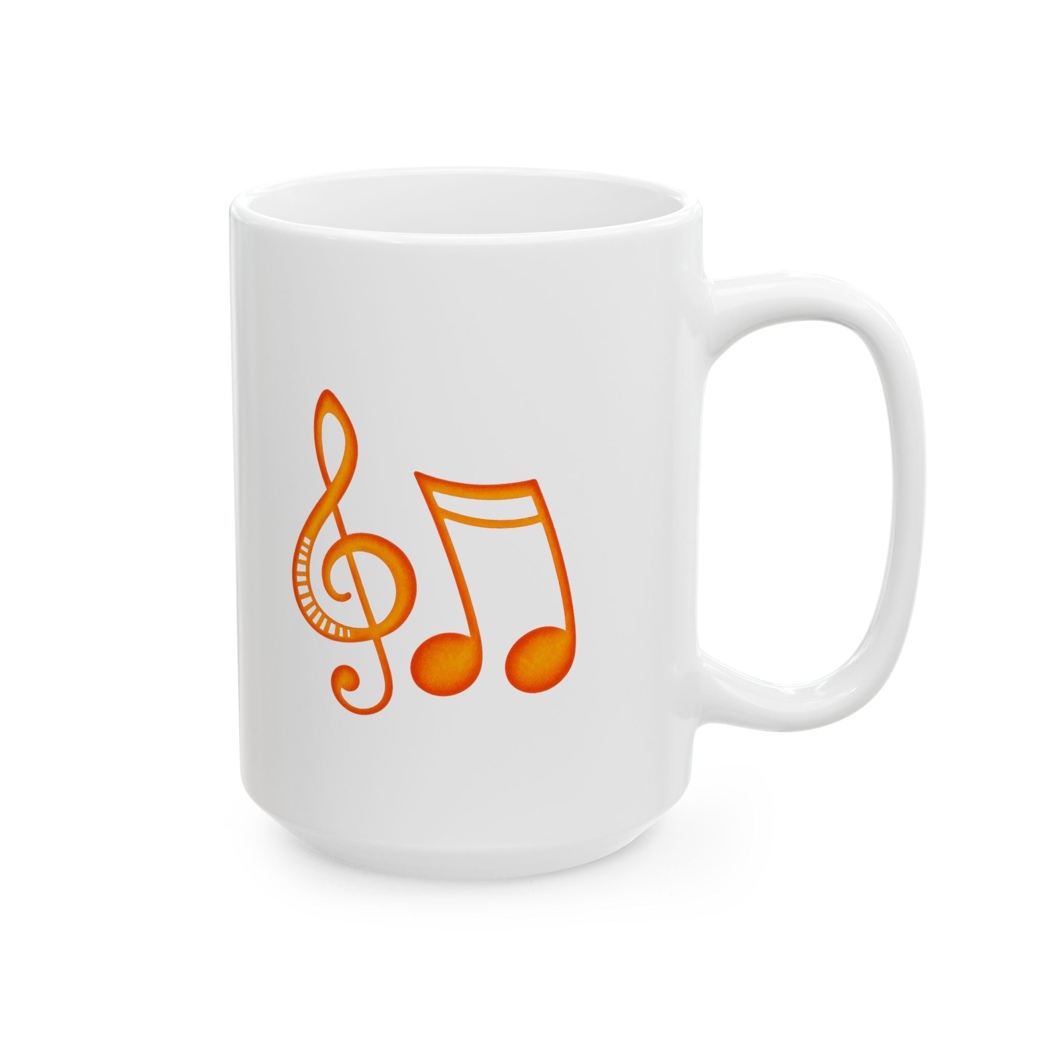 Musical Notes Ceramic Mug — Retro Treble Clef Coffee Cup (11oz & 15oz)