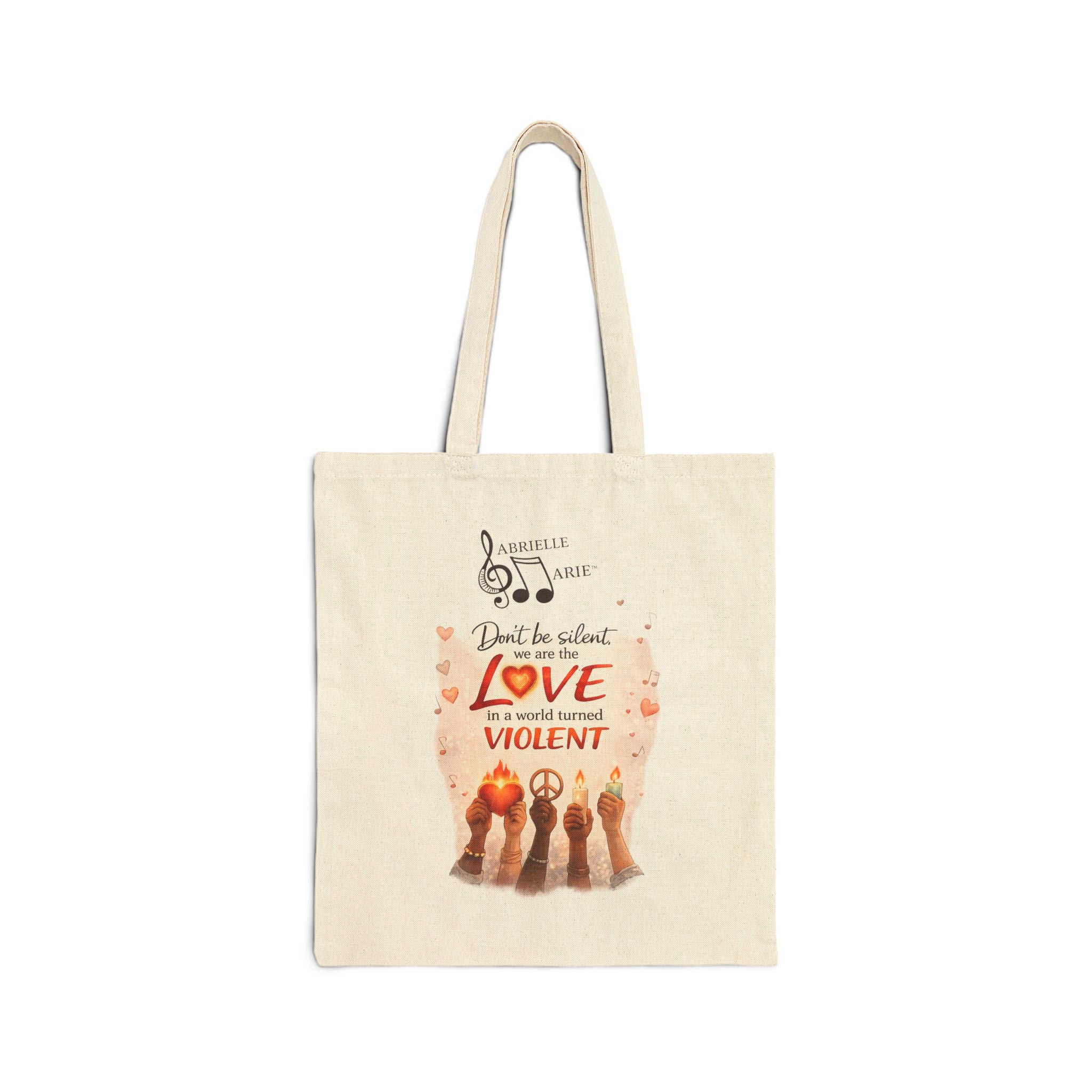 Protest Love Tote Bag – "Don't Be Silent When Love Is Violent" Canvas Shopper