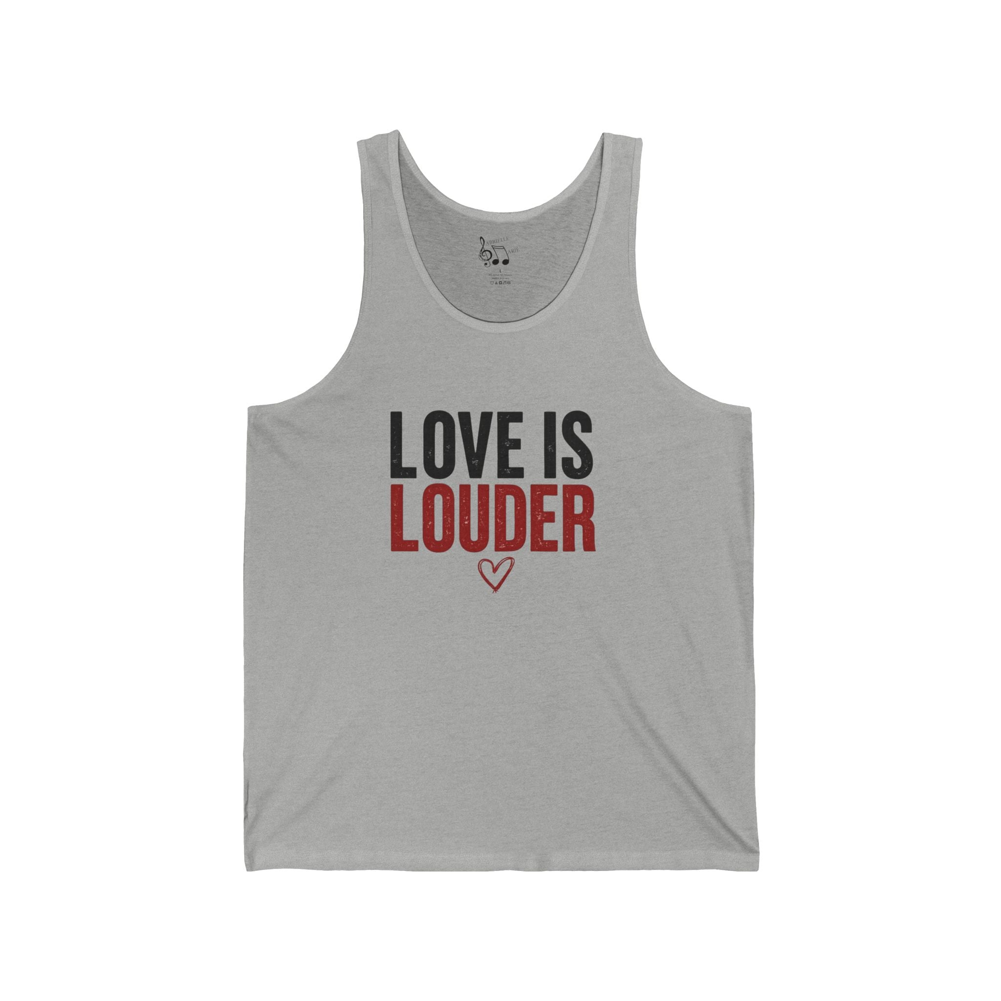 Love Is Louder Tank Top — Inspirational Message White Jersey Tank