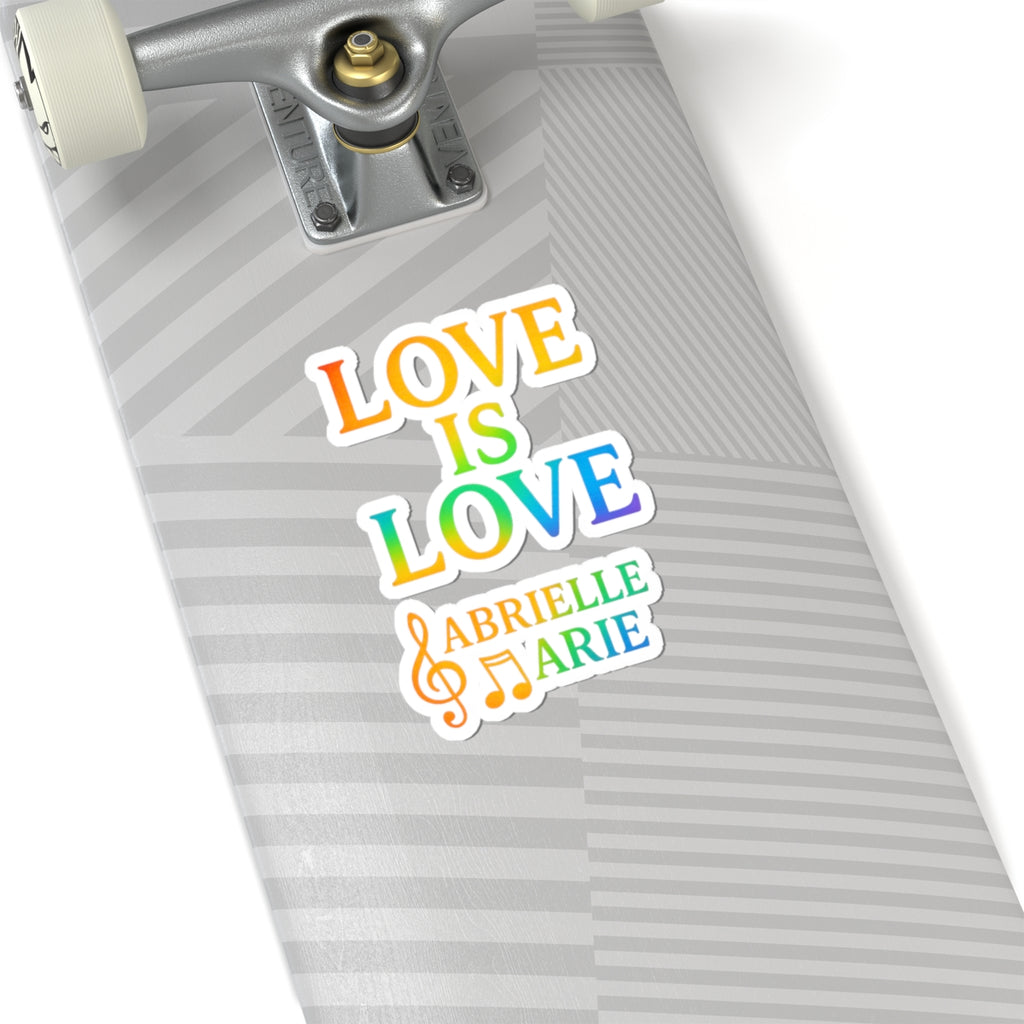 Love Is Love Rainbow Sticker — Personalized "Abrielle Marie" Music Note Kiss-Cut Sticker