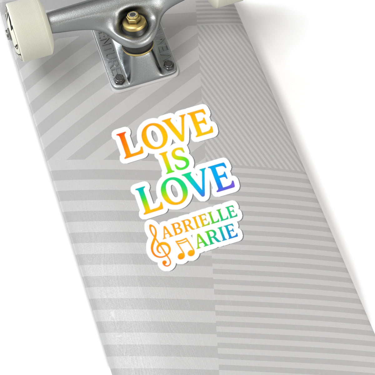 Love Is Love Rainbow Sticker — Personalized "Abrielle Marie" Music Note Kiss-Cut Sticker