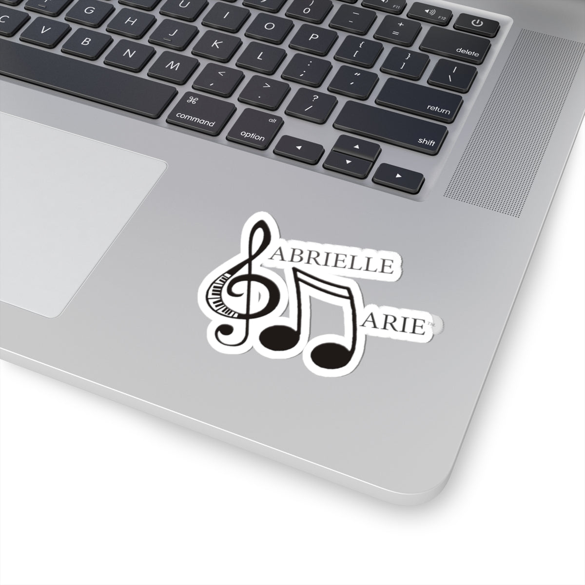 Music Note Kiss-Cut Sticker — "Gabrielle Marie" Treble Clef Design
