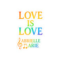 Love Is Love Rainbow Sticker — Personalized "Abrielle Marie" Music Note Kiss-Cut Sticker