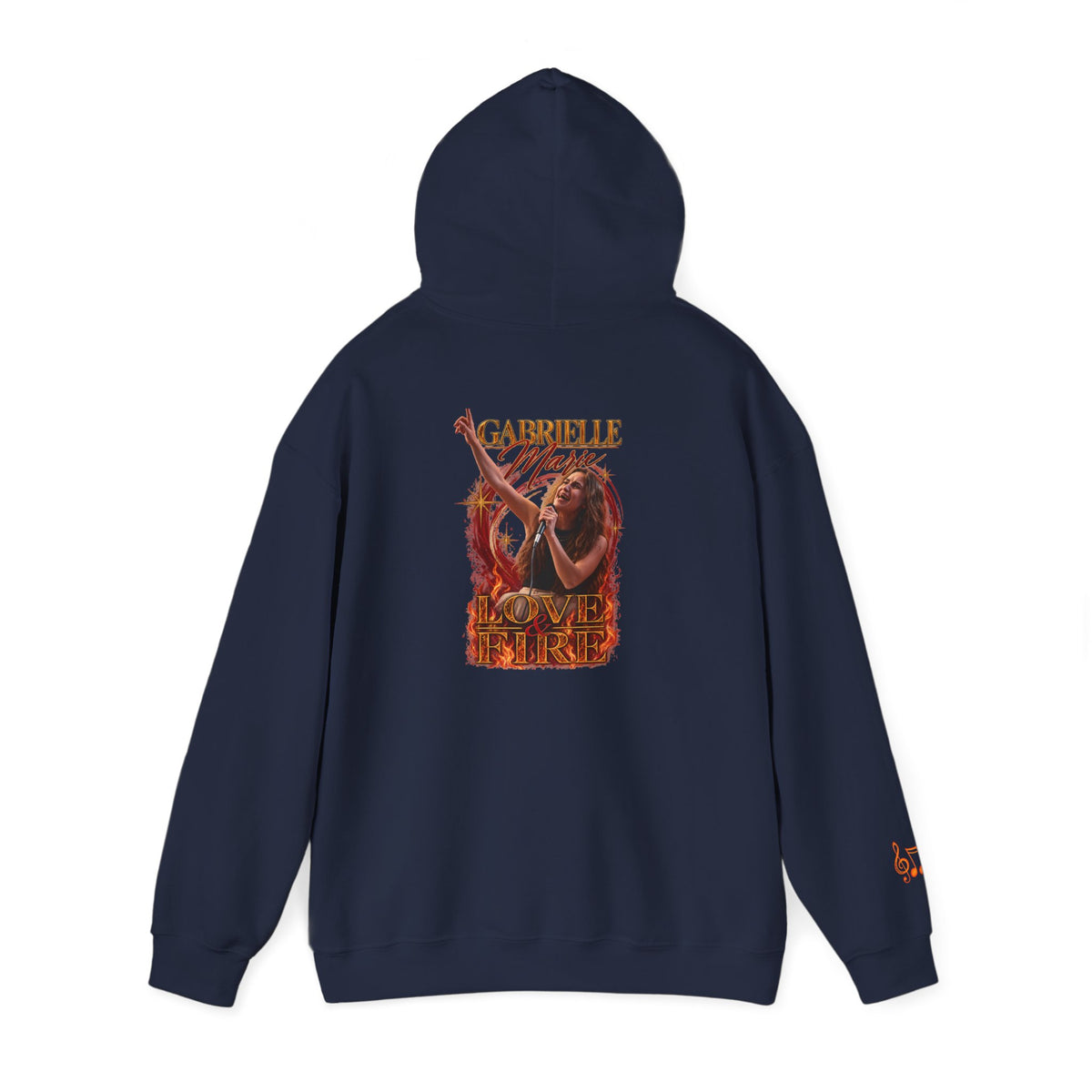 Gabrielle Marie 'Love & Fire' Hoodie — Vintage Floral Back Graphic