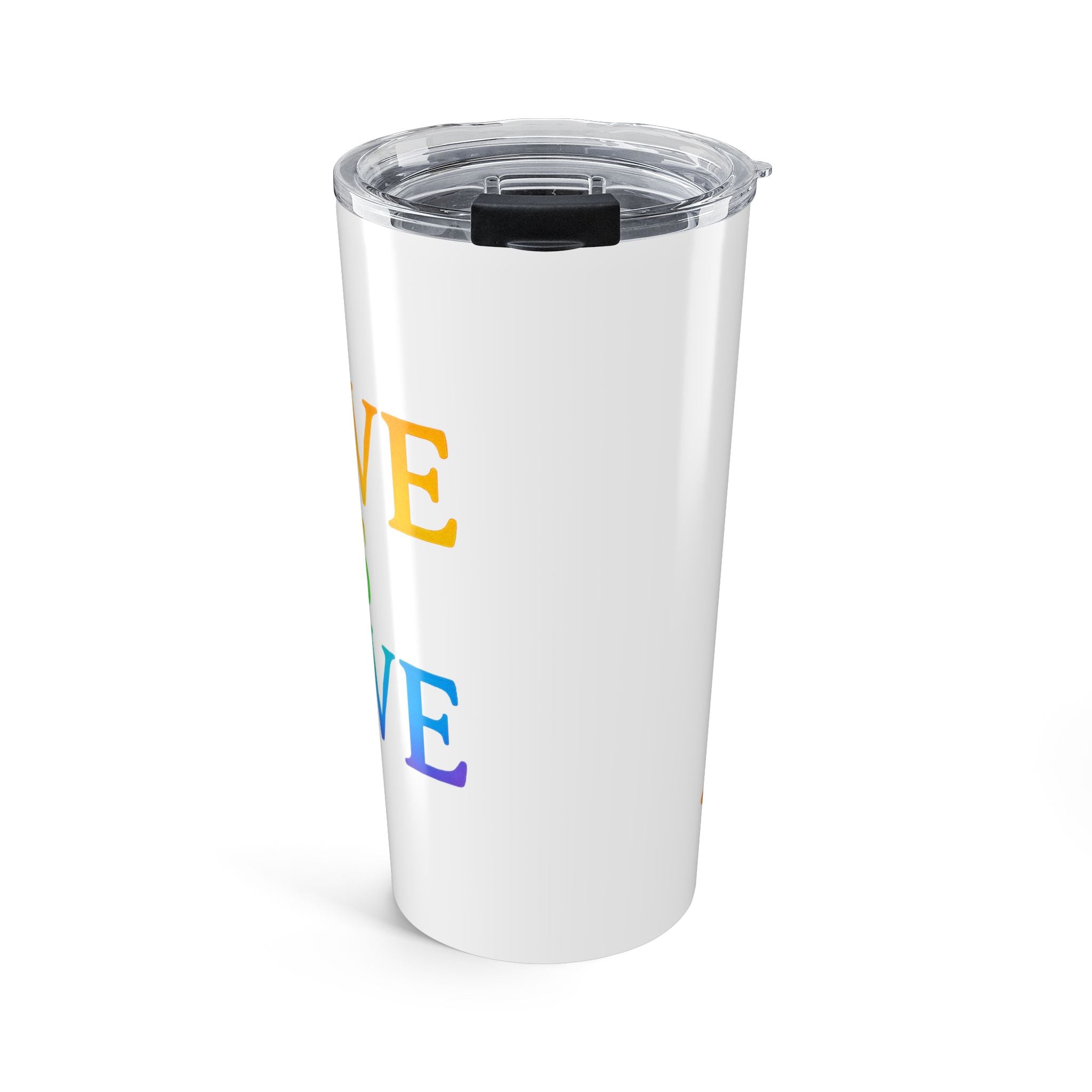 20oz Rainbow 'Love' Tumbler — Colorful Music & Love Travel Mug