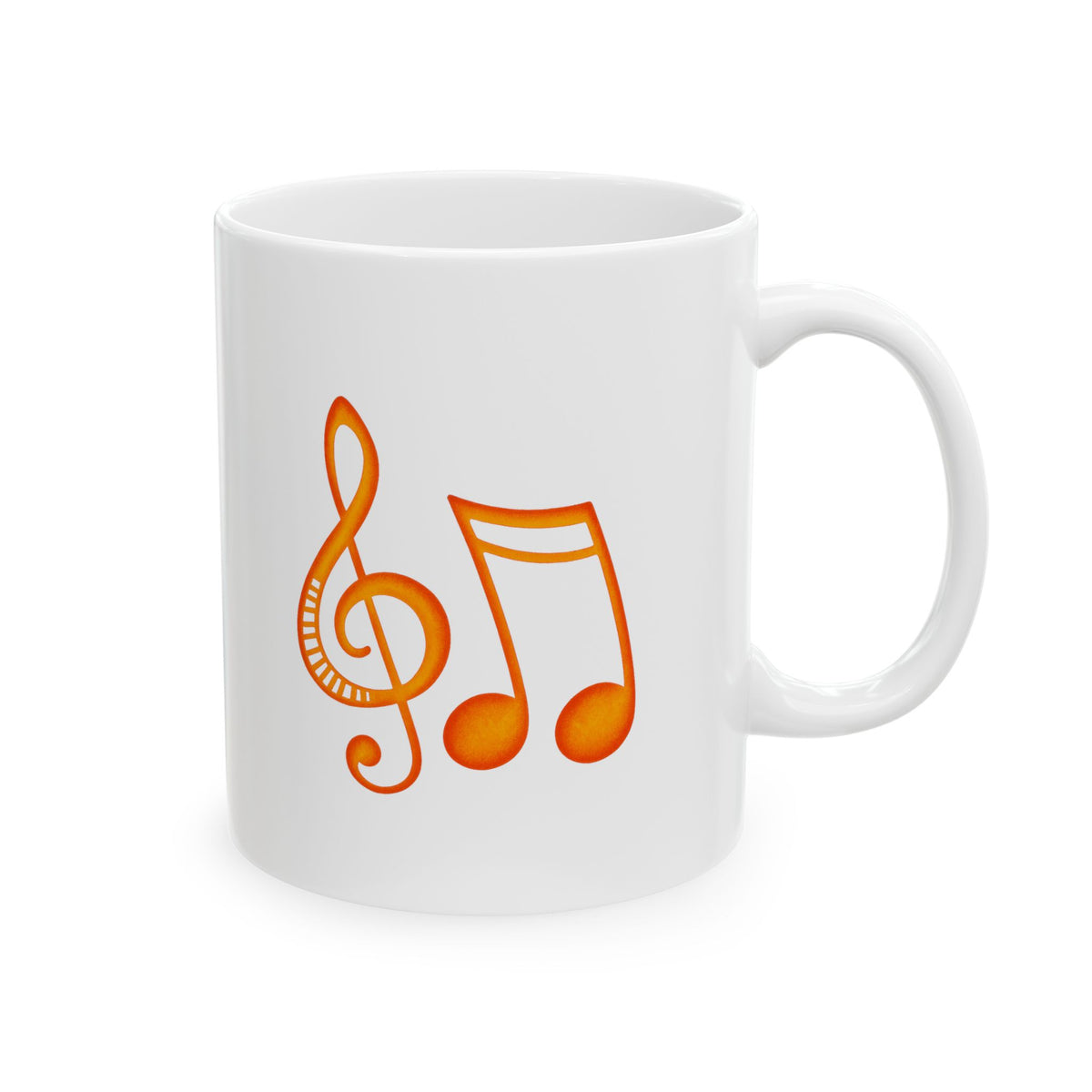 Musical Notes Ceramic Mug — Retro Treble Clef Coffee Cup (11oz & 15oz)