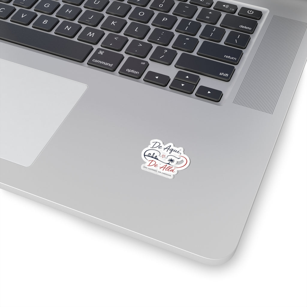 De Aquí, De Allá Kiss-Cut Sticker — Two Places One Heart Spanish Travel Vinyl Decal