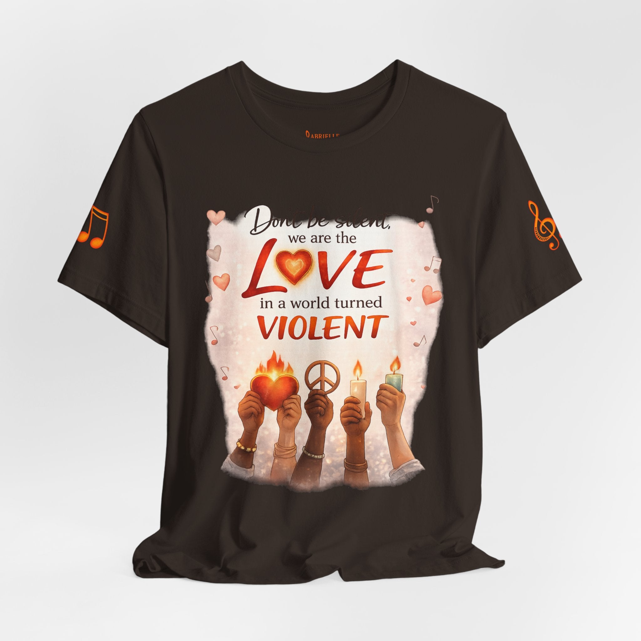 Love Not Violence T-Shirt — "Don't Be Silent, We Are the Love" Graphic Tee