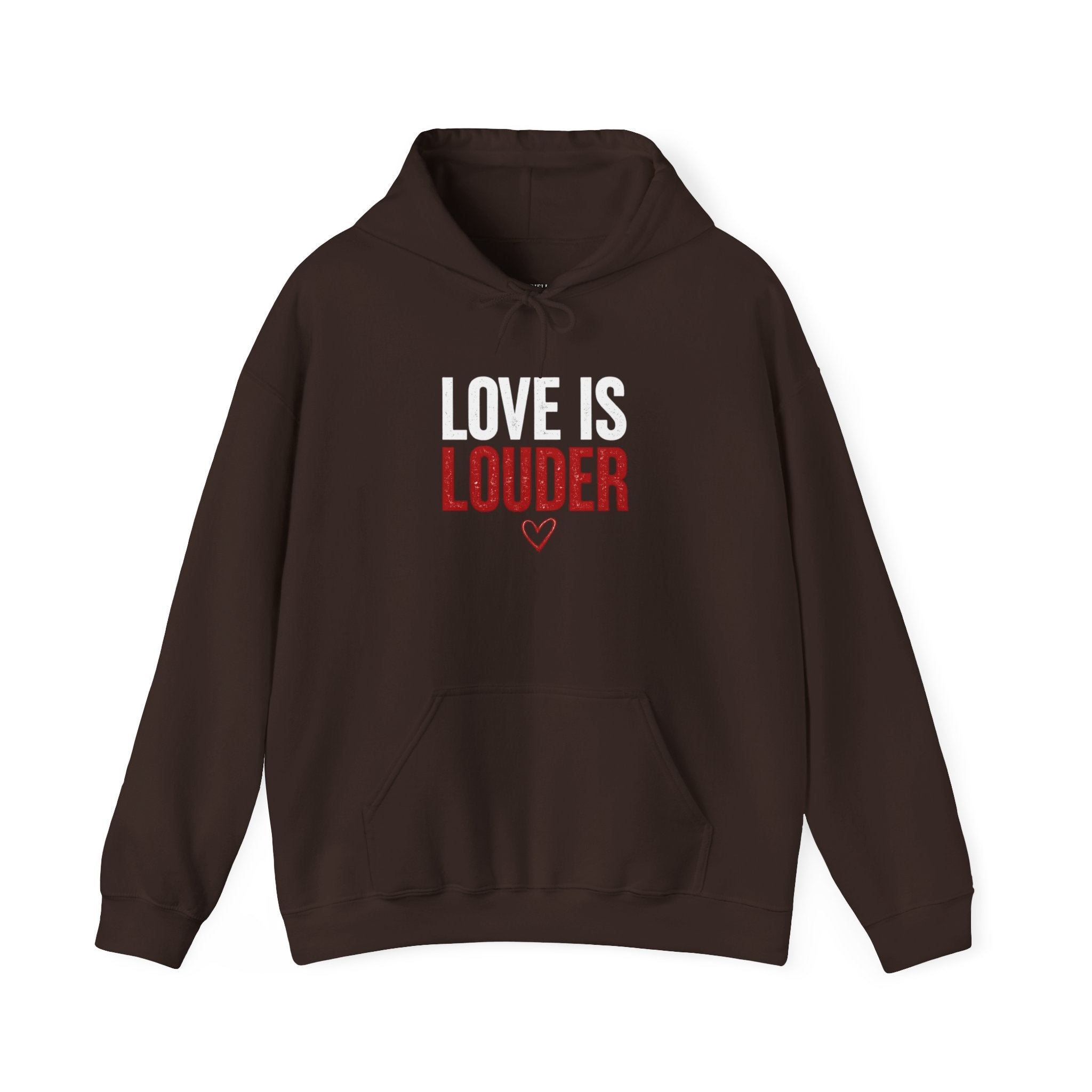 Love Is Louder Hoodie — Inspirational Heart Graphic Pullover