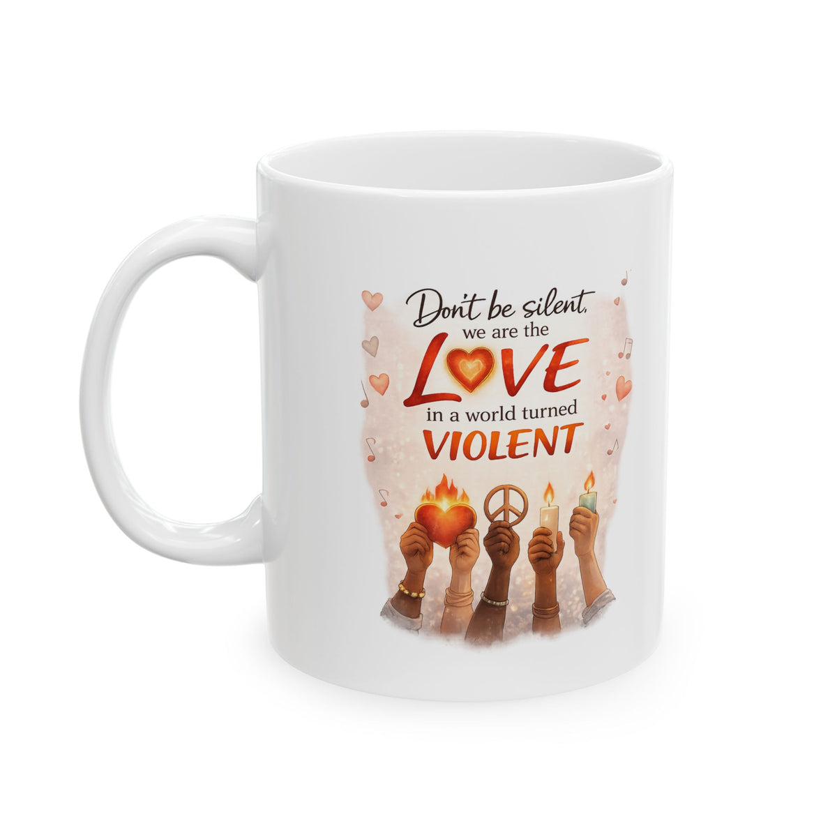 Musical Notes Ceramic Mug — Retro Treble Clef Coffee Cup (11oz & 15oz)