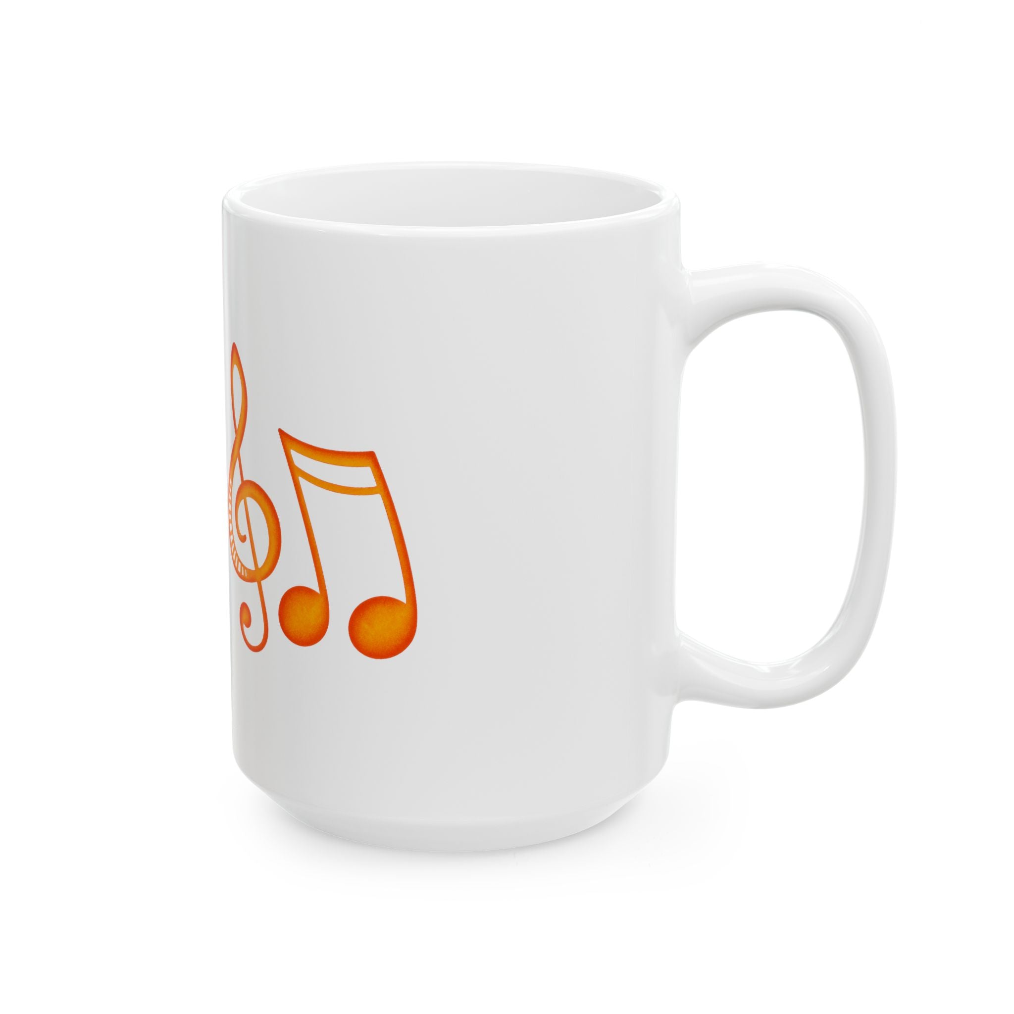 Musical Notes Ceramic Mug — Retro Treble Clef Coffee Cup (11oz & 15oz)