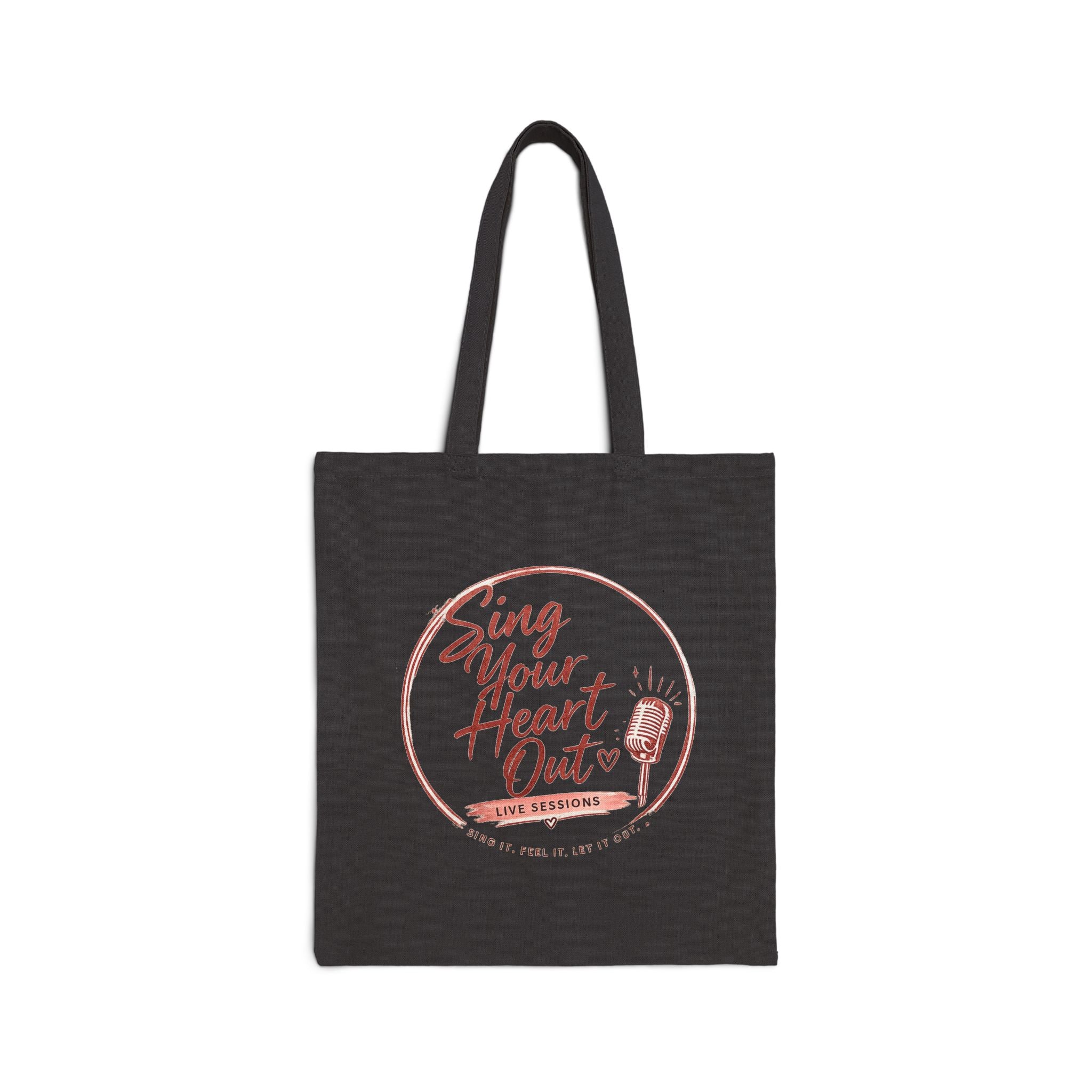 Tote Bag — "Sing Your Heart Out" Vintage Microphone Canvas Tote (Music Lover Gift)