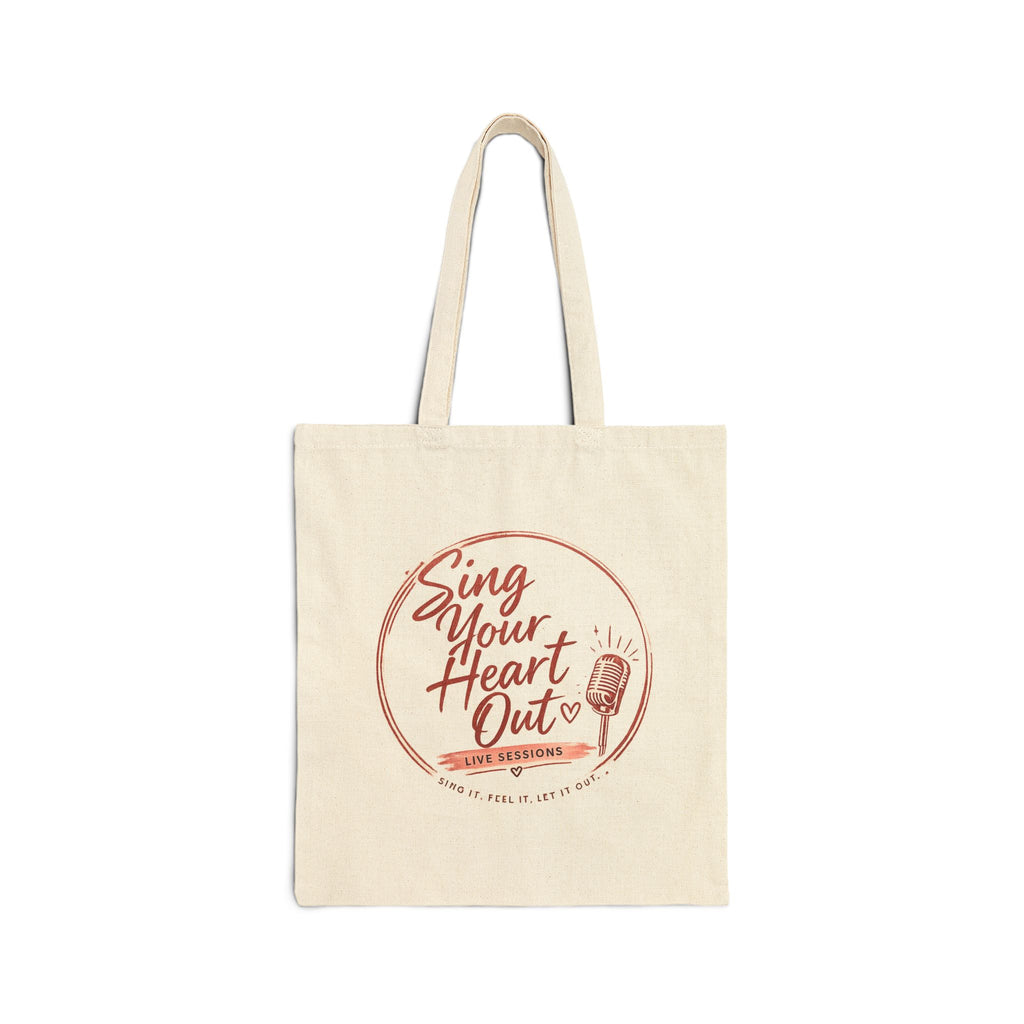 Tote Bag — "Sing Your Heart Out" Vintage Microphone Canvas Tote (Music Lover Gift)