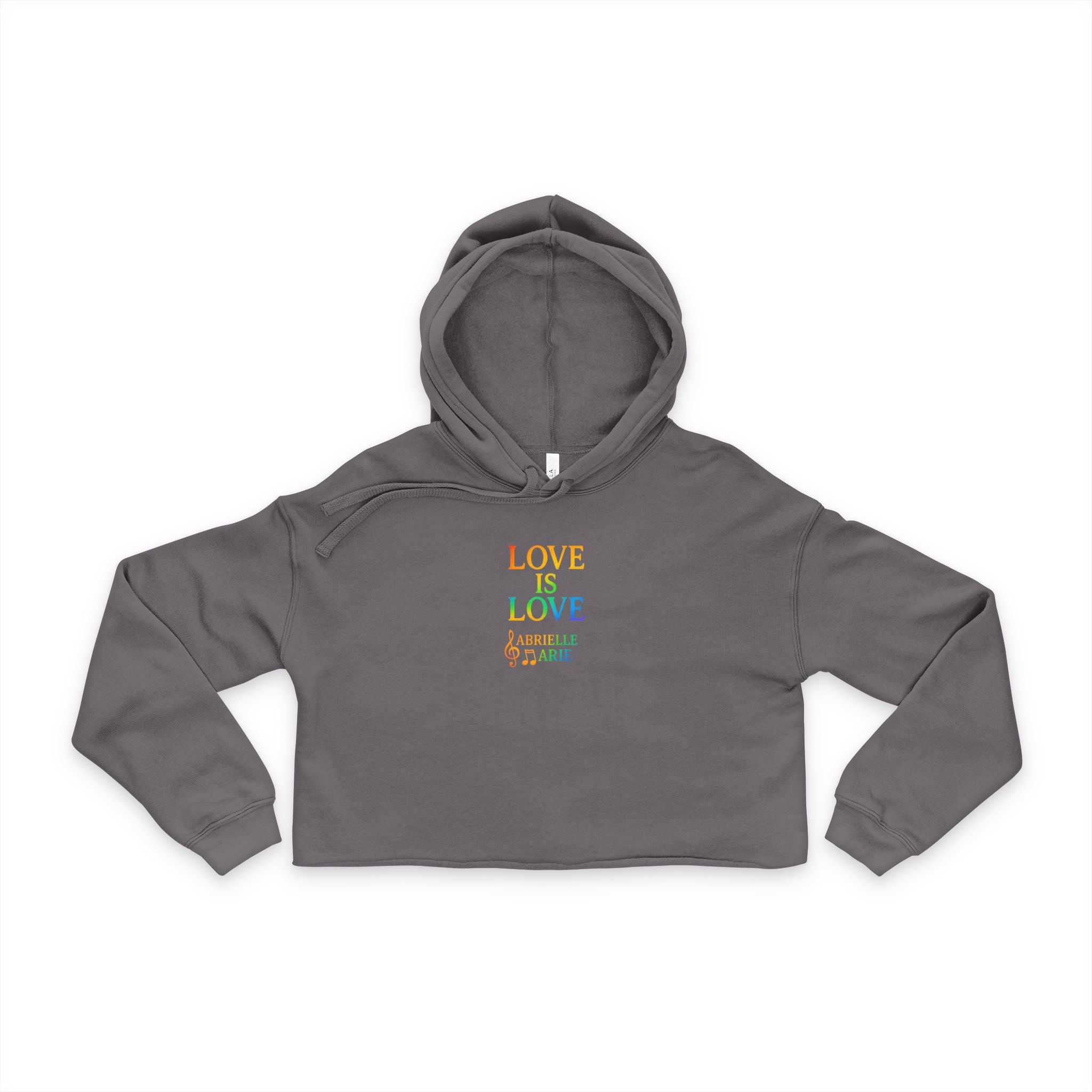 Cropped Hoodie — "Love Is Love" Rainbow Pride Crop Top