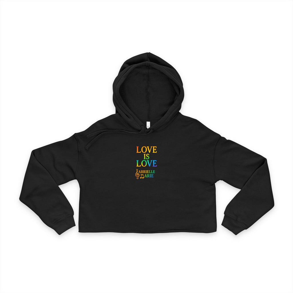 Cropped Hoodie — "Love Is Love" Rainbow Pride Crop Top
