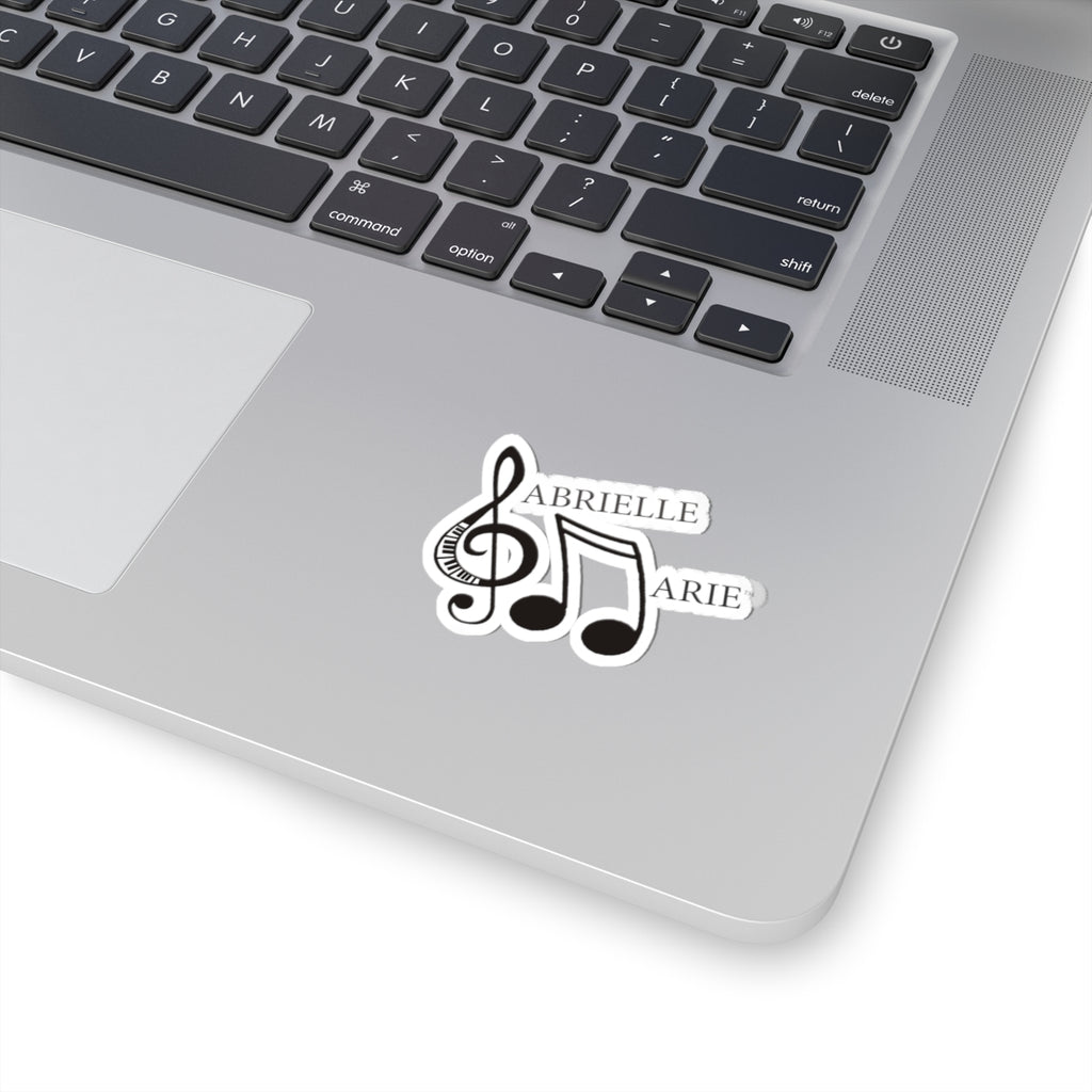 Music Note Kiss-Cut Sticker — "Gabrielle Marie" Treble Clef Design