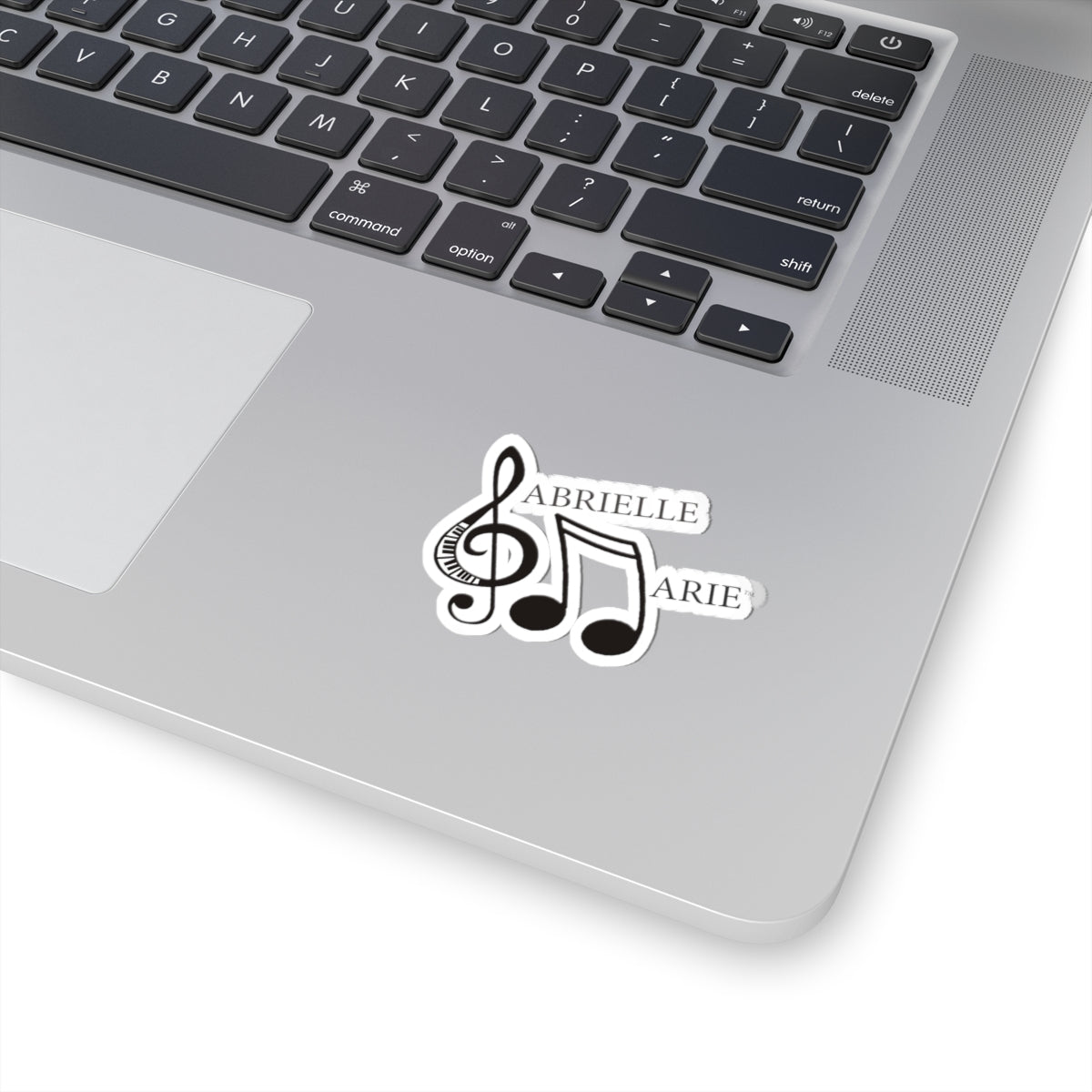 Music Note Kiss-Cut Sticker — "Gabrielle Marie" Treble Clef Design