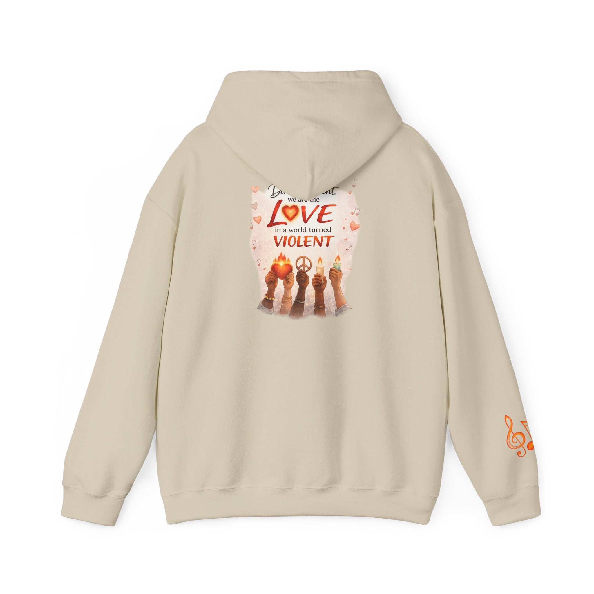 Love Is Not Violent Hoodie — Inspirational Current Events Awareness Pullover