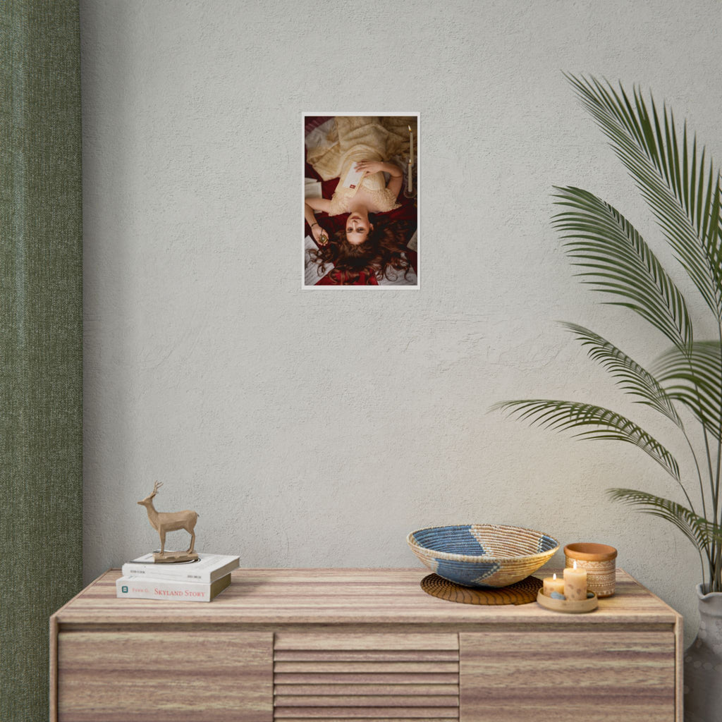 Victorian Romance Rolled Poster — Vintage Woman with Letter Wall Art