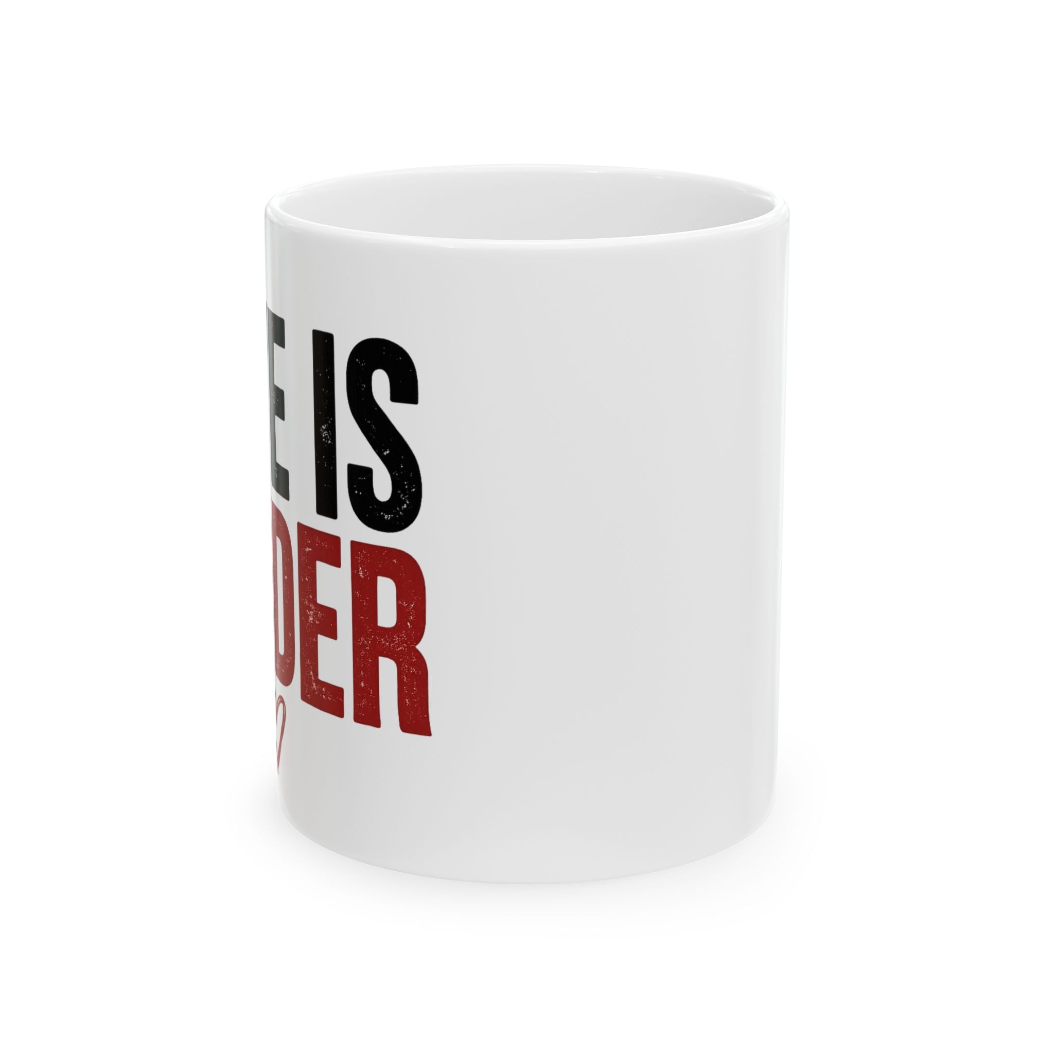 Ceramic Mug — "Love Is Louder" Inspirational Coffee Mug, 11oz & 15oz