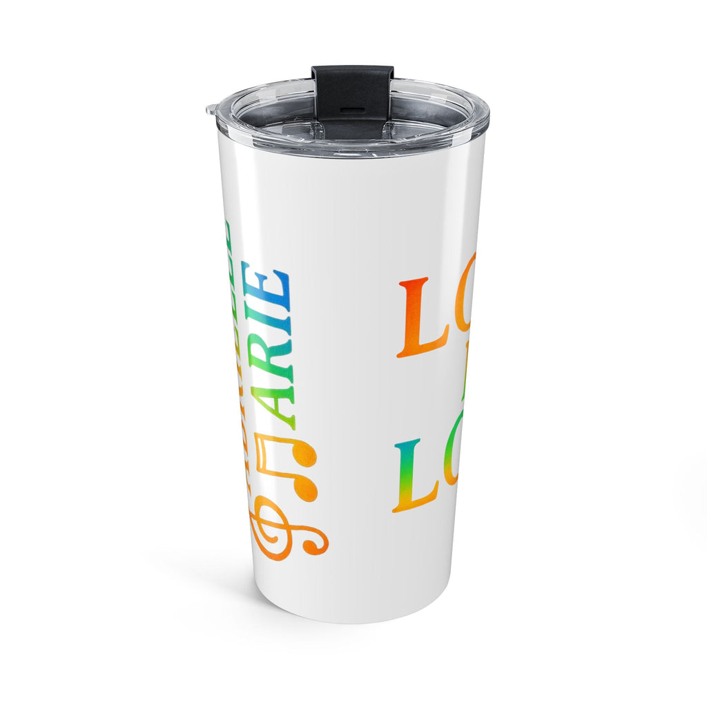 20oz Rainbow 'Love' Tumbler — Colorful Music & Love Travel Mug