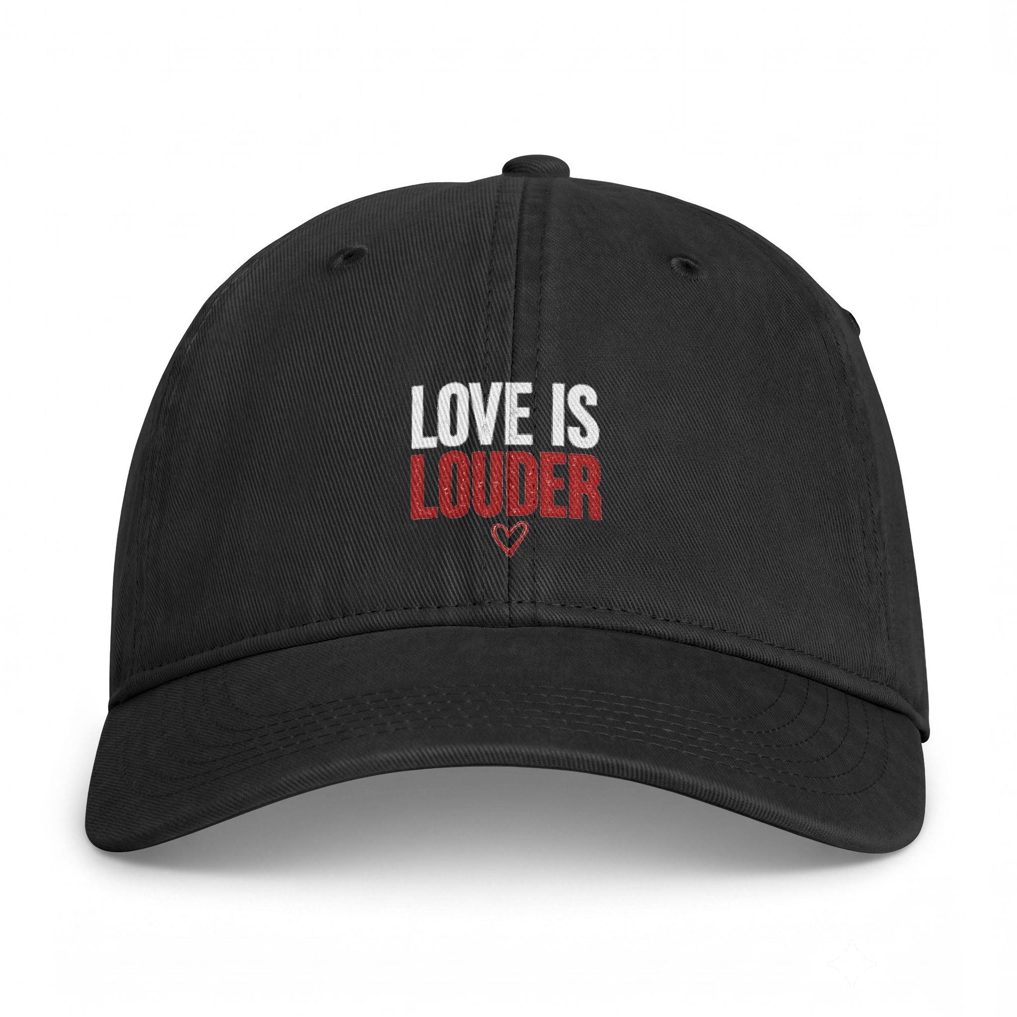 Love Is Louder Embroidered Cap — Washed Coastal Dad Hat