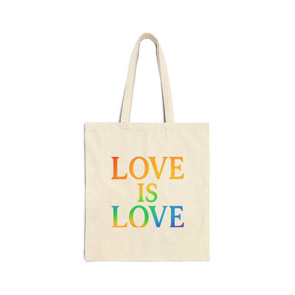 Tote Bag — "LOVE IS LOVE" Rainbow Canvas Tote (Personalizable)
