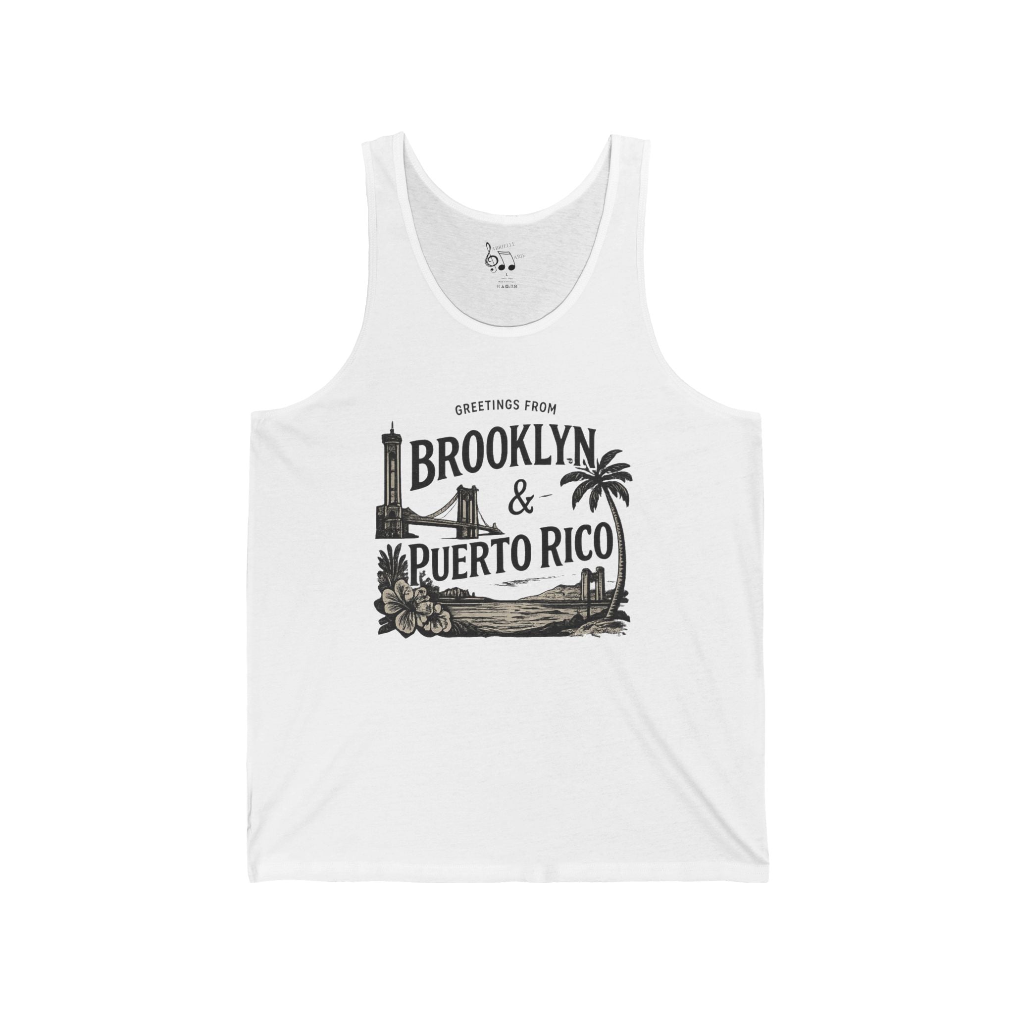 Brooklyn & Puerto Rico Vintage Beach Tank Top — Island City Travel Graphic Tank