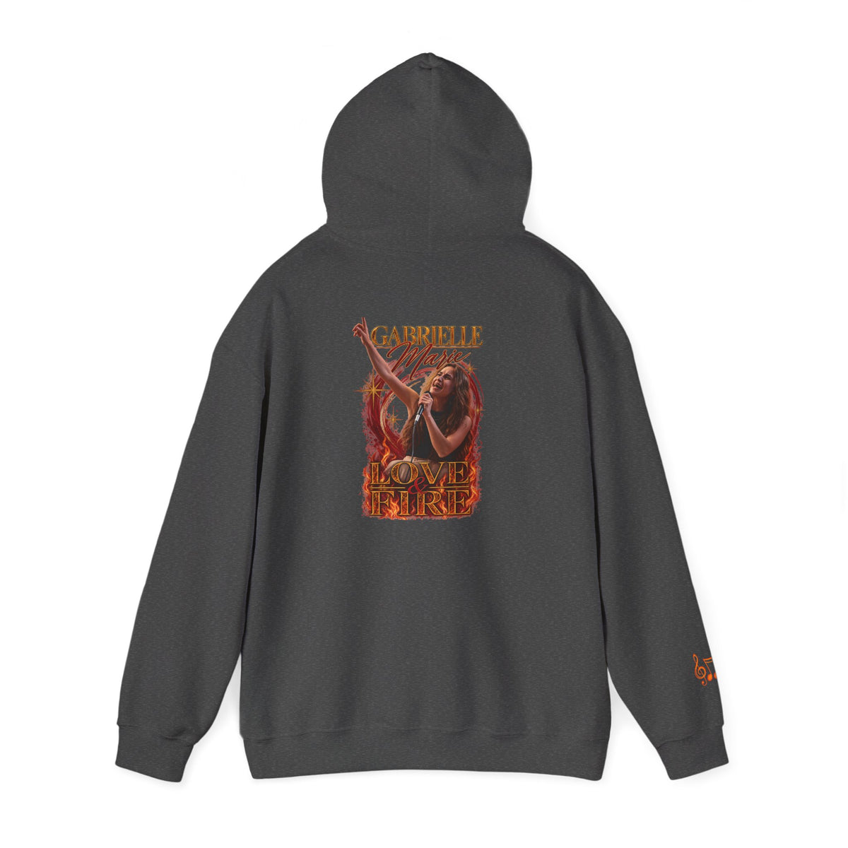 Gabrielle Marie 'Love & Fire' Hoodie — Vintage Floral Back Graphic