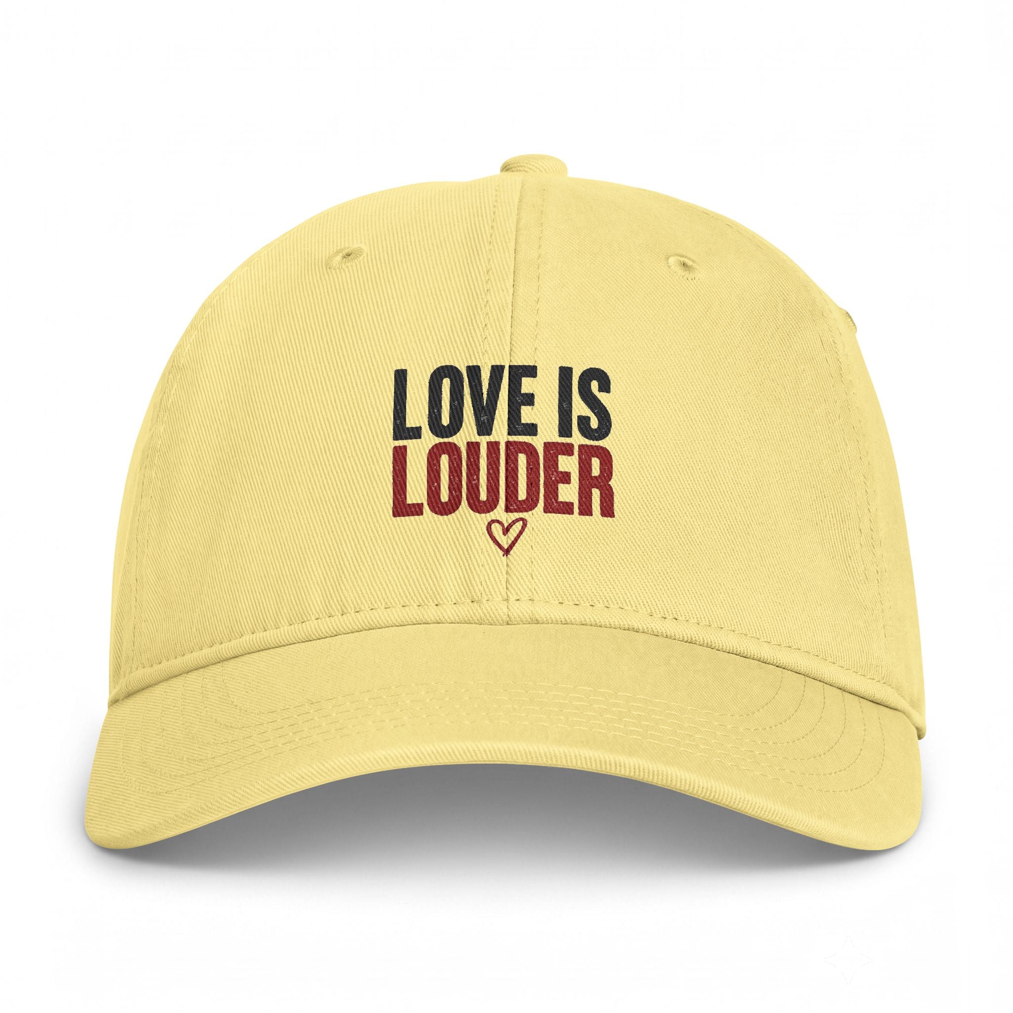 Love Is Louder Washed Cap – Embroidered Inspirational Baseball Hat