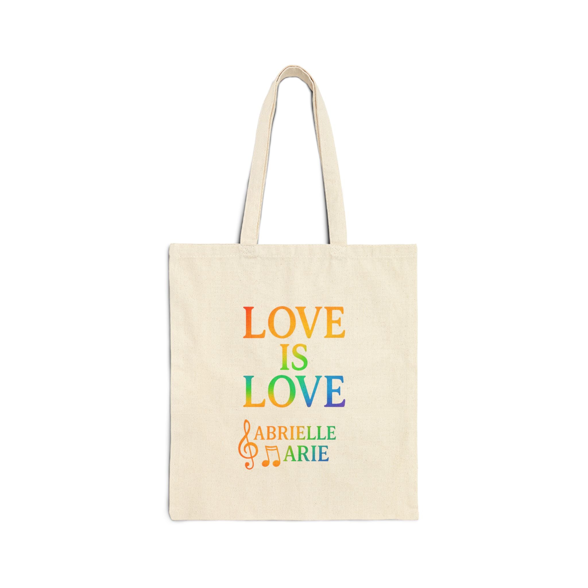 Tote Bag — "LOVE IS LOVE" Rainbow Canvas Tote (Personalizable)