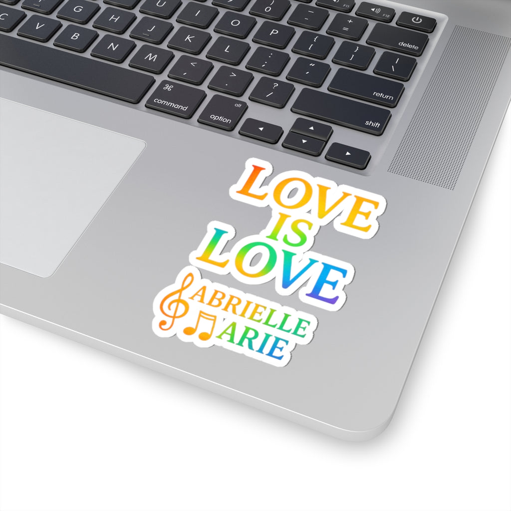 Love Is Love Rainbow Sticker — Personalized "Abrielle Marie" Music Note Kiss-Cut Sticker