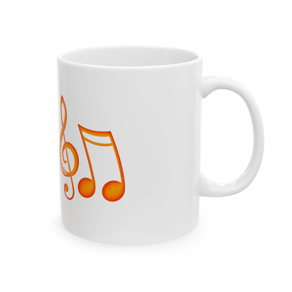 Musical Notes Ceramic Mug — Retro Treble Clef Coffee Cup (11oz & 15oz)