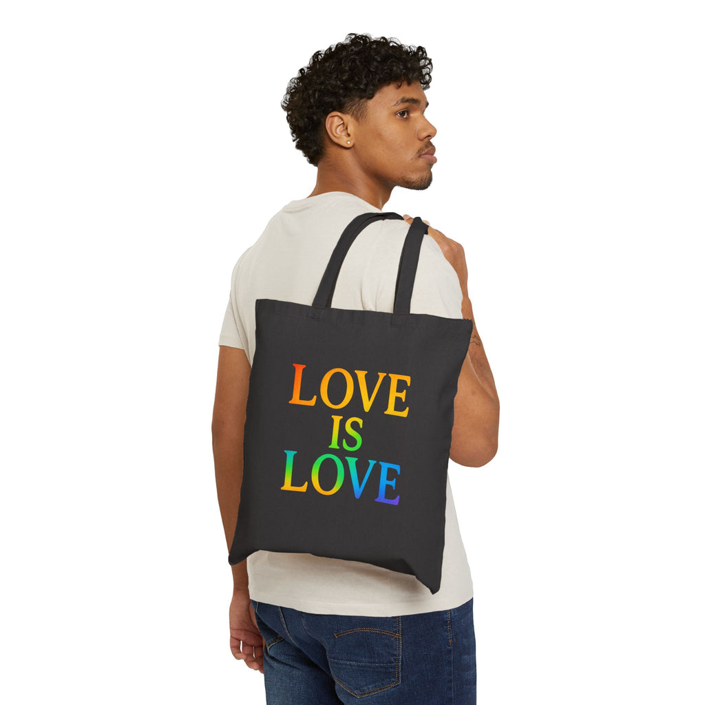 Tote Bag — "LOVE IS LOVE" Rainbow Canvas Tote (Personalizable)