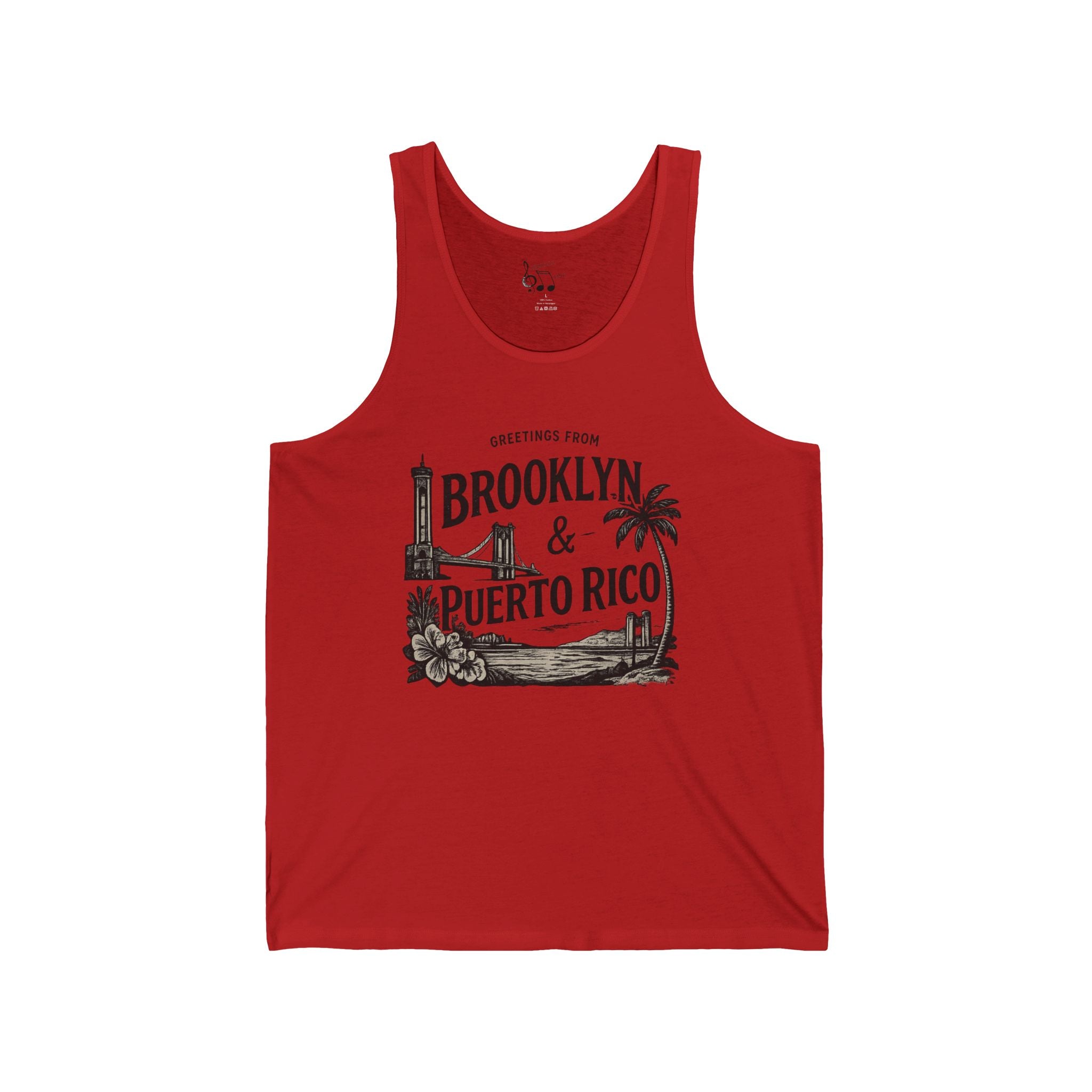 Brooklyn & Puerto Rico Vintage Beach Tank Top — Island City Travel Graphic Tank