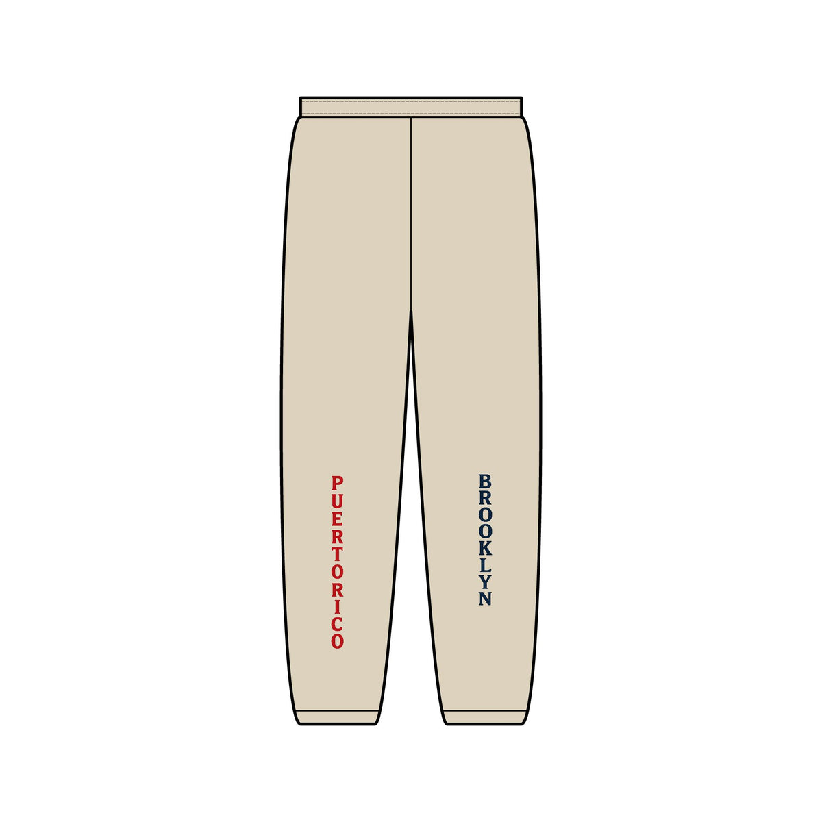 Puerto Rico & Brooklyn Vertical Text Sweatpants — City Pride Joggers