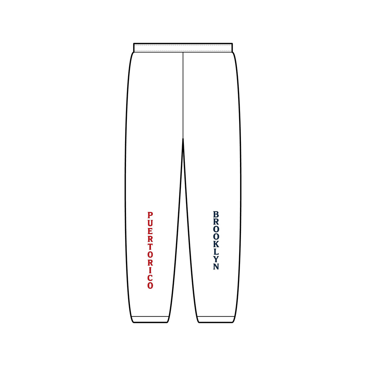 Puerto Rico & Brooklyn Vertical Text Sweatpants — City Pride Joggers