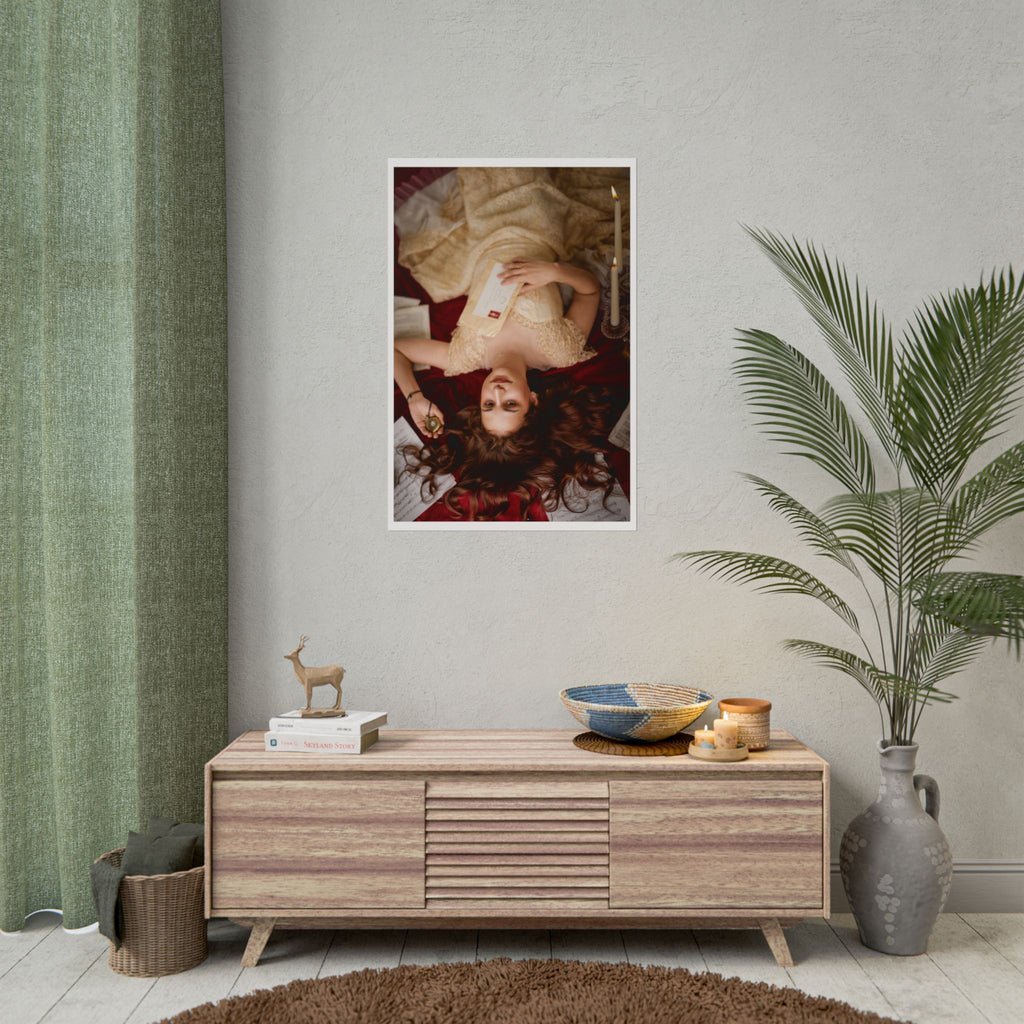 Victorian Romance Rolled Poster — Vintage Woman with Letter Wall Art