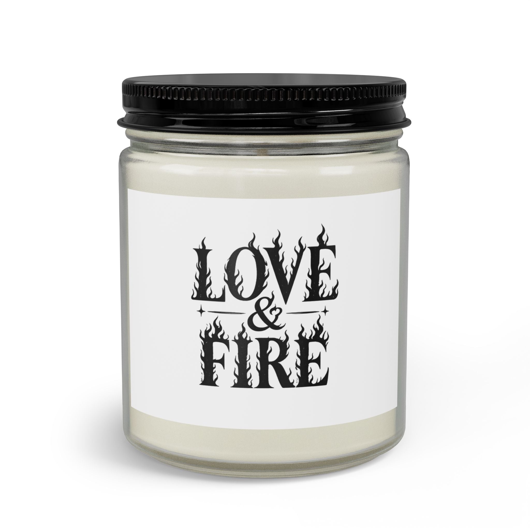 Love & Fire Candle Set — Scented Jar Candle with Matches & Wick Trimmer