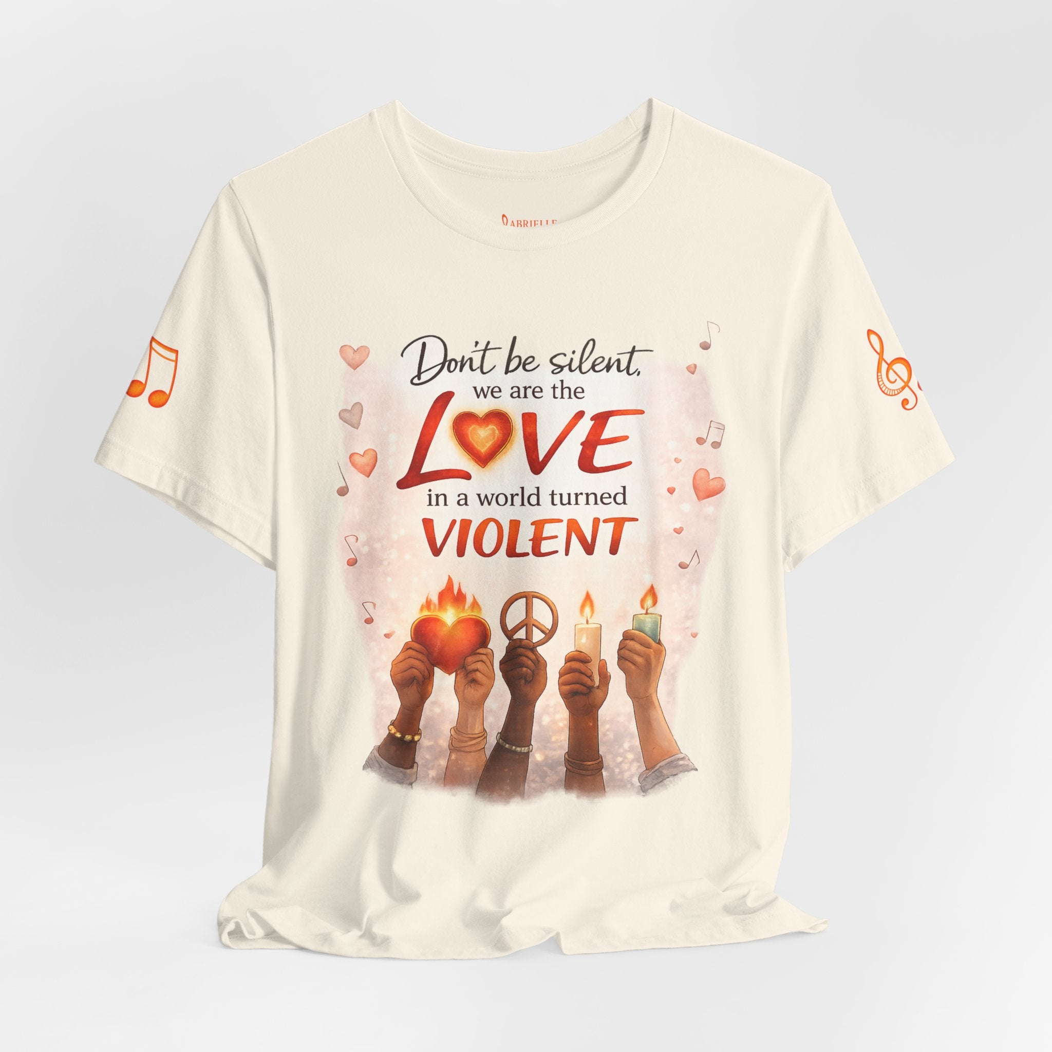 Love Not Violence T-Shirt — "Don't Be Silent, We Are the Love" Graphic Tee