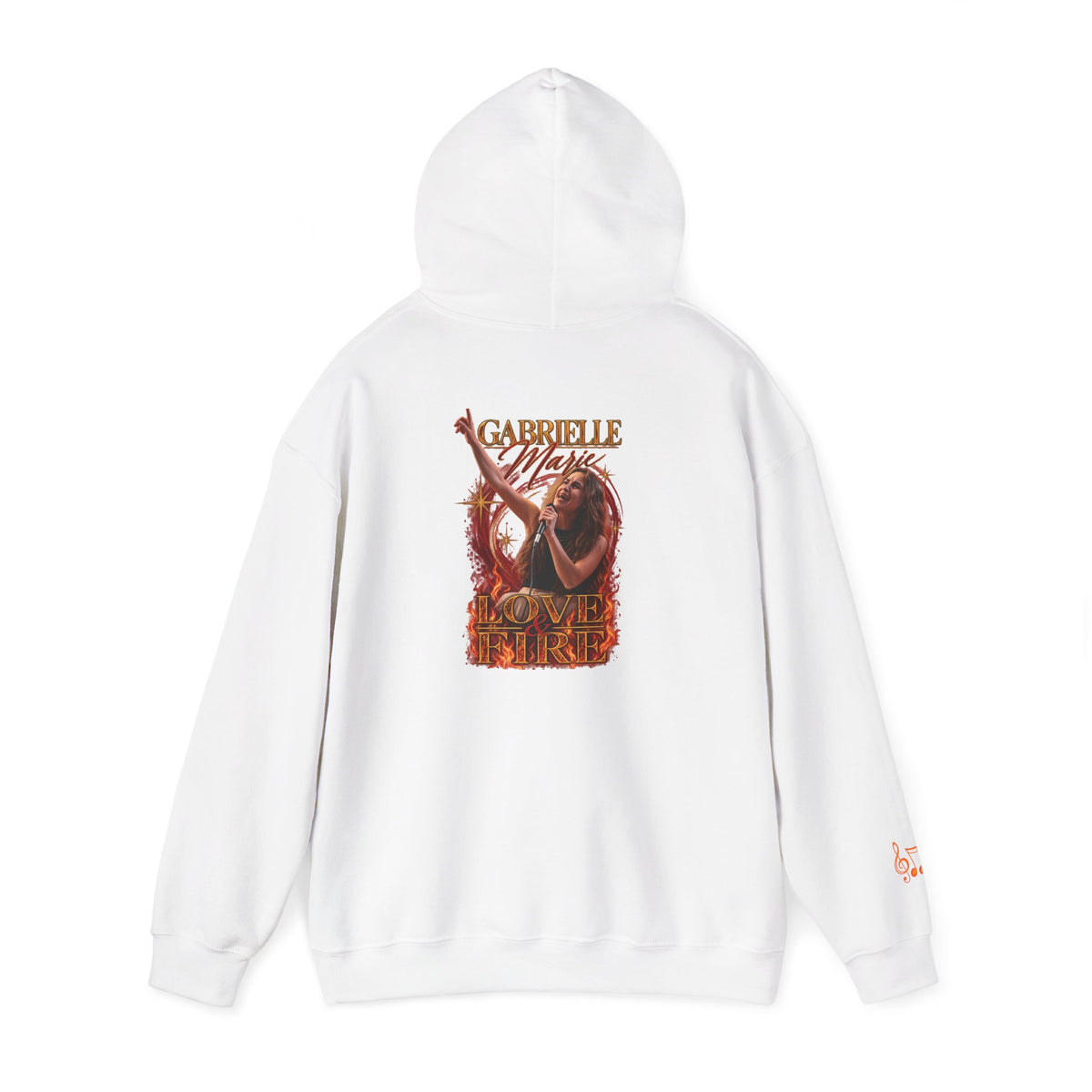Gabrielle Marie 'Love & Fire' Hoodie — Vintage Floral Back Graphic
