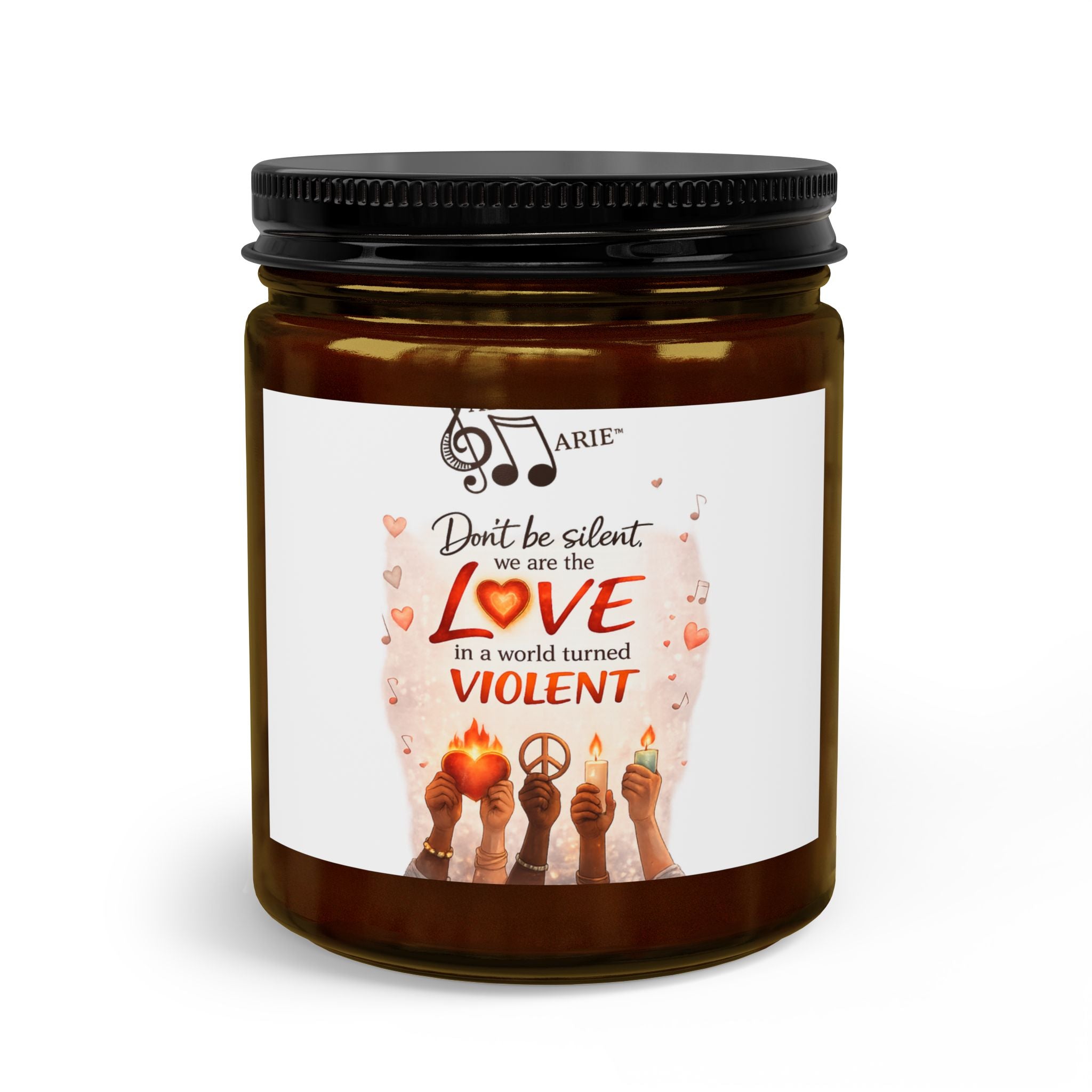 Scented Candle Set with Matches & Wick Trimmer — "Dare to Choose Love Not Violence" Design