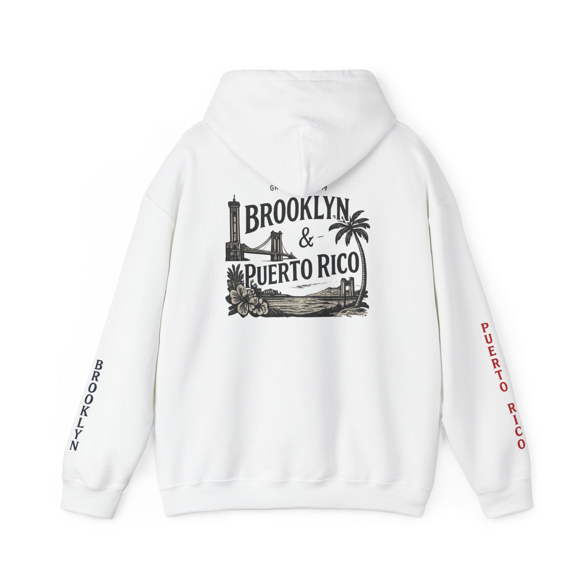 Puerto Rico Brooklyn Script Hoodie — Minimal Travel Vibes Pullover