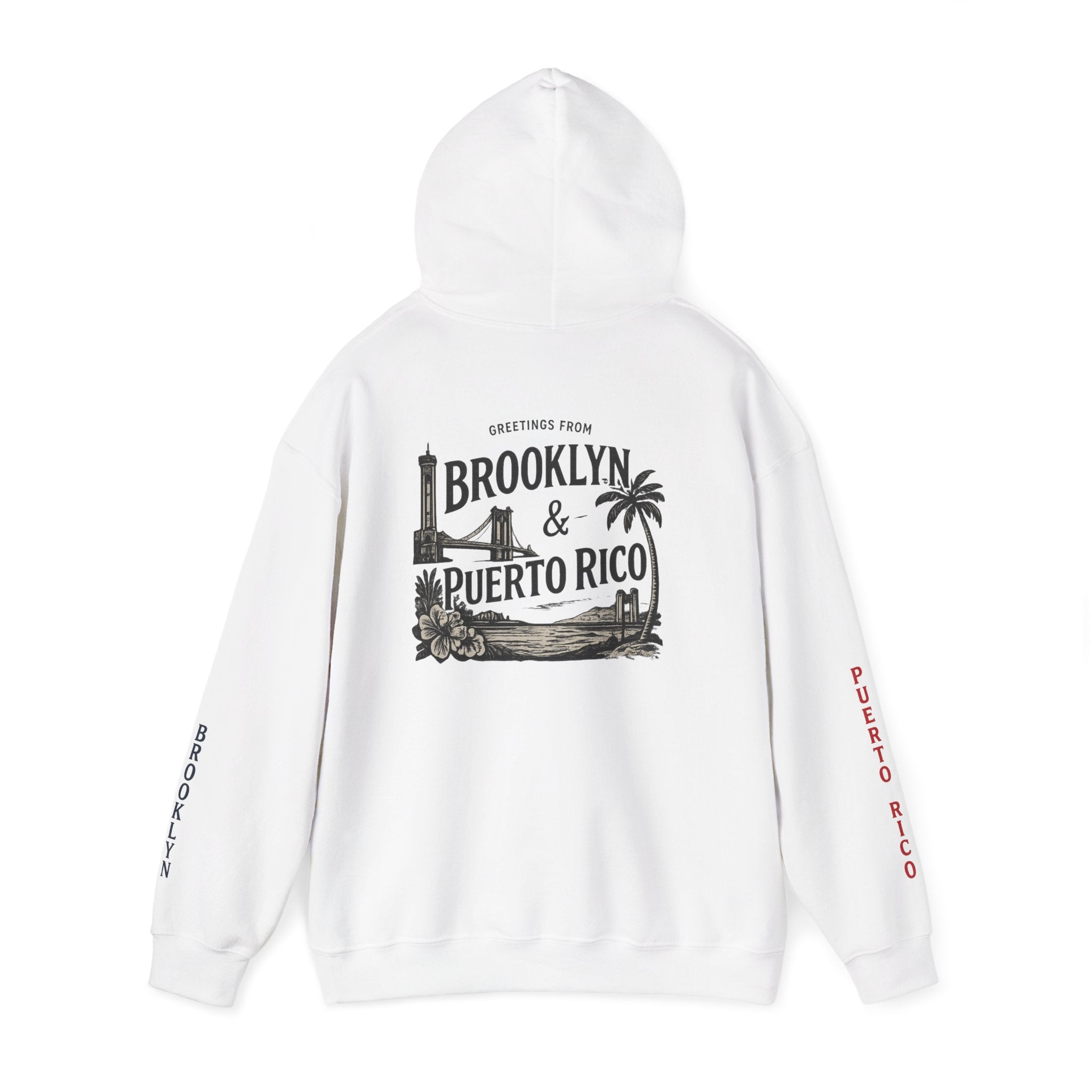 Puerto Rico Brooklyn Script Hoodie — Minimal Travel Vibes Pullover
