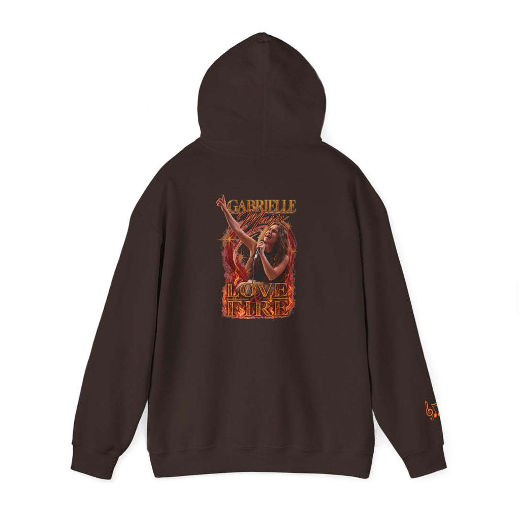 Gabrielle Marie 'Love & Fire' Hoodie — Vintage Floral Back Graphic