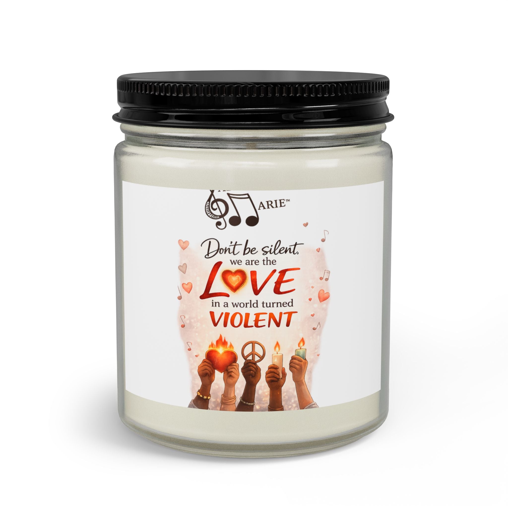 Scented Candle Set with Matches & Wick Trimmer — "Dare to Choose Love Not Violence" Design